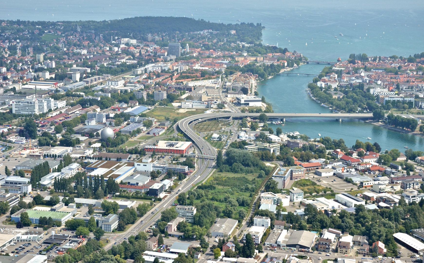 Lake Lake Constance Konstanz Aerial View 1741x1080