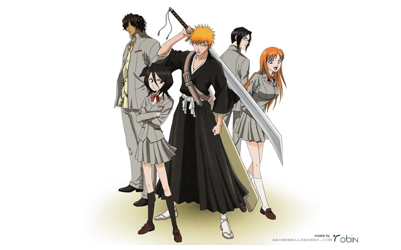 Ichigo Kurosaki Rukia Kuchiki Uryu Ishida Orihime Inoue Yasutora Sado Wallpaper Resolution