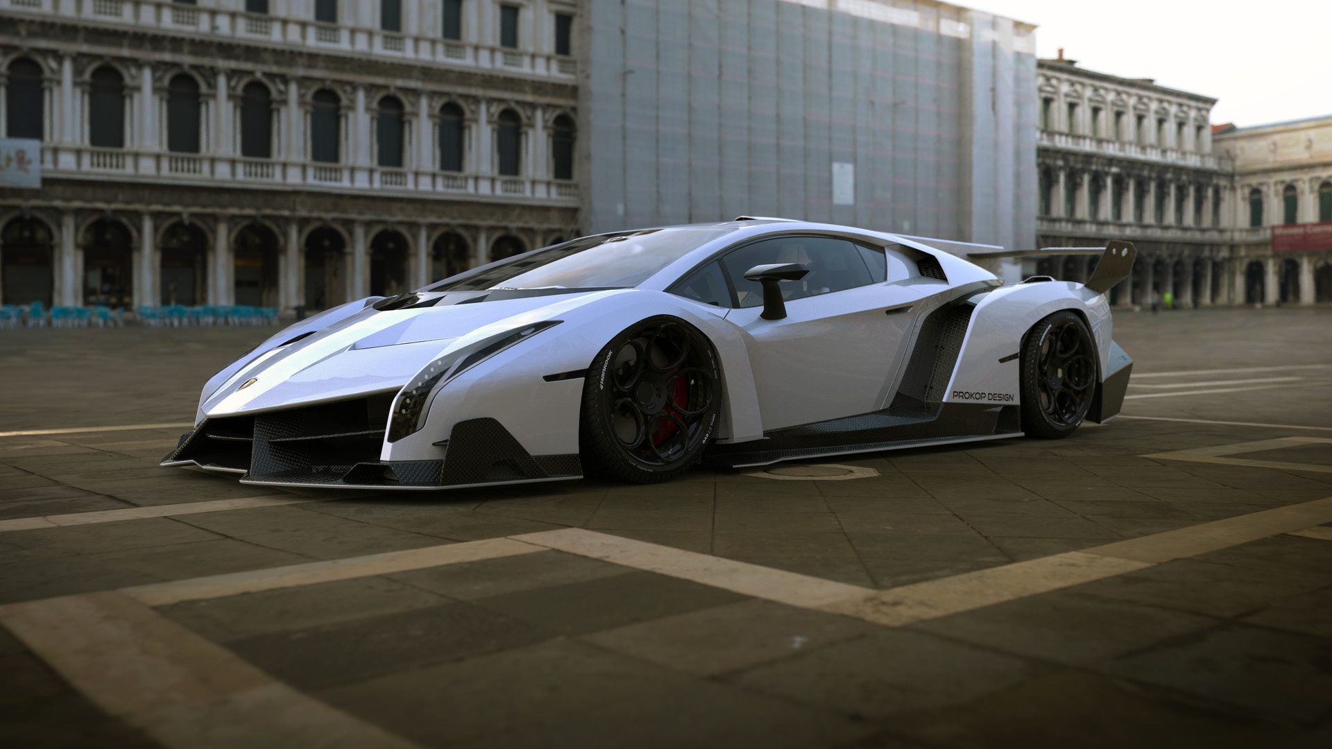 Car Rostislav Prokop Concept Art Lamborghini White Cars Lamborghini Veneno 1920x1080