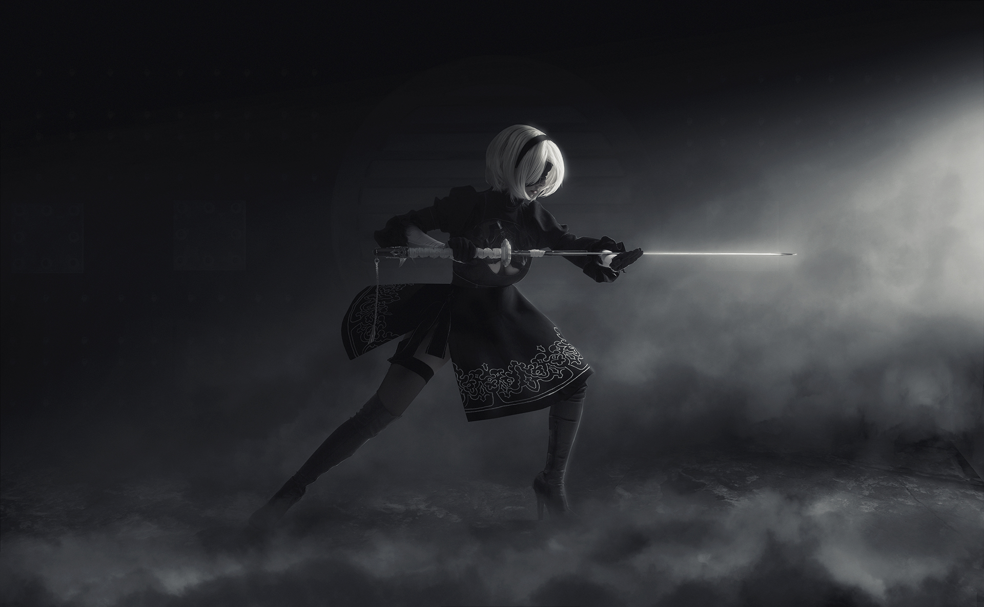 Disharmonica Helly Von Valentine 2B Nier Automata Nier Automata Model NieR 1920x1185