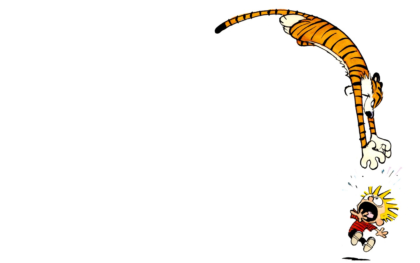 White Background Calvin And Hobbes Cartoon Comics Simple Background 1440x900