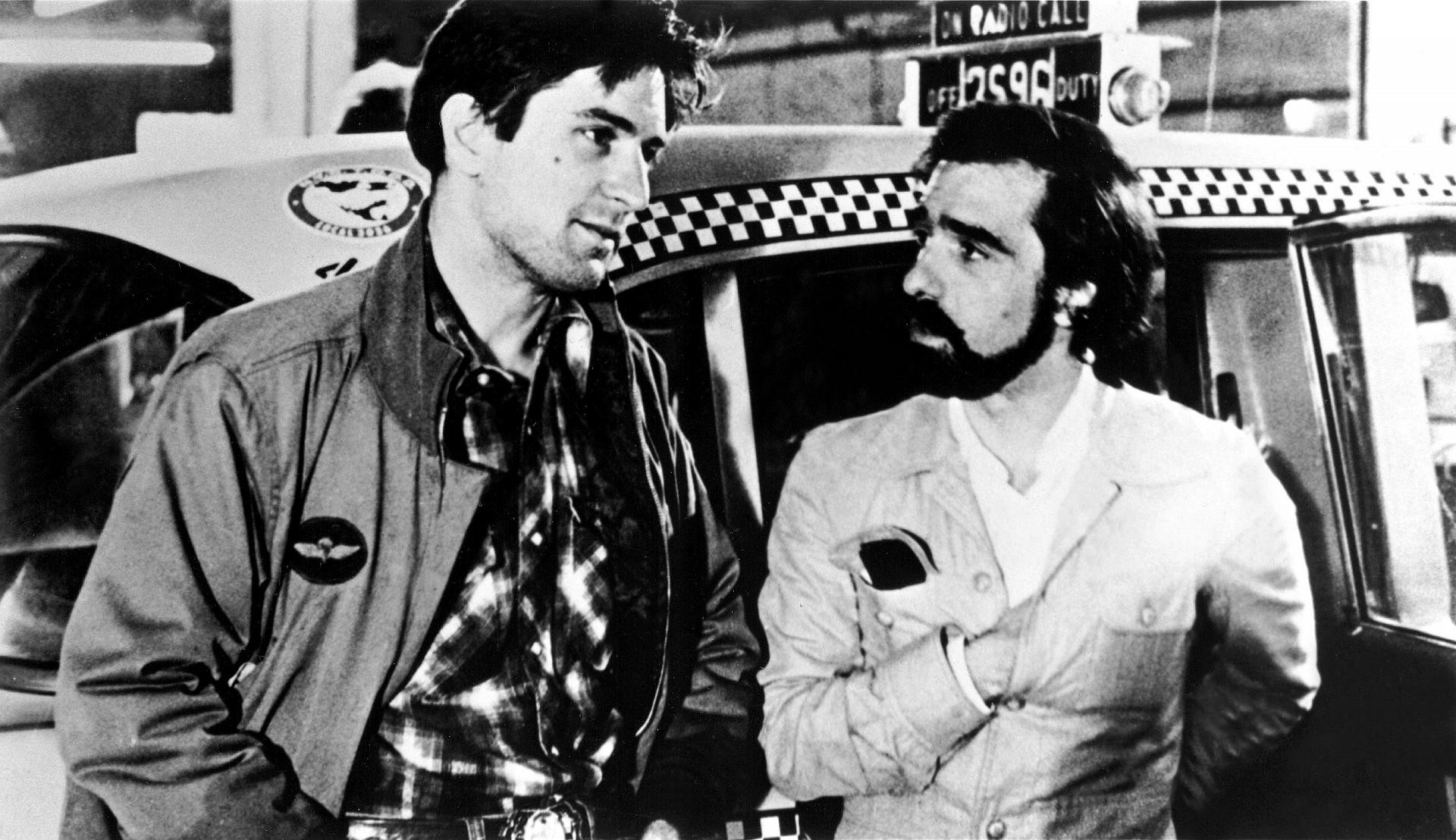 Men Actor Movies Legends Robert DeNiro Martin Scorsese Taxi Driver Monochrome Film Directors Beards  1920x1108