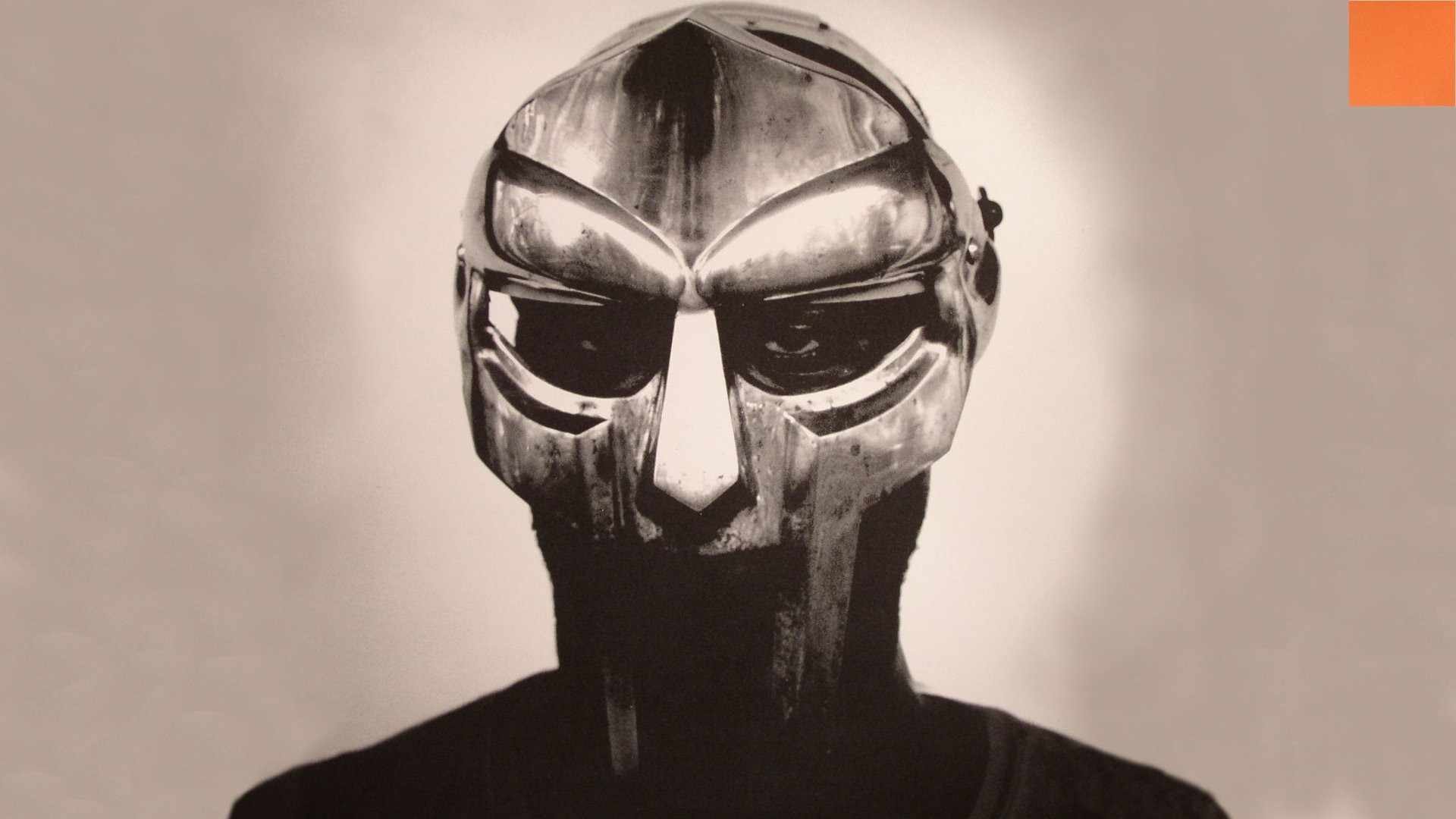 MF DOOM Music Album Covers Cover Art Mask Monochrome Sepia Gray Beige 1920x1080