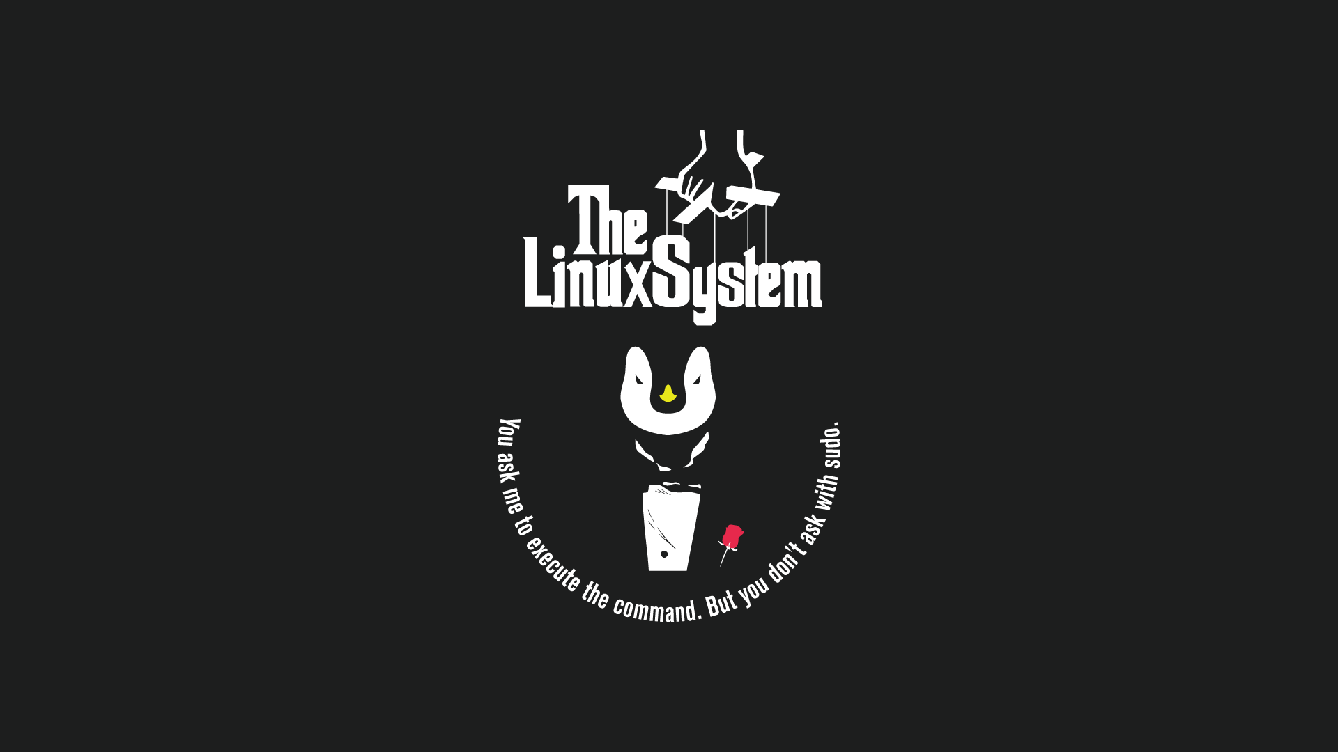 Linux Tux The Godfather Humor 1920x1080