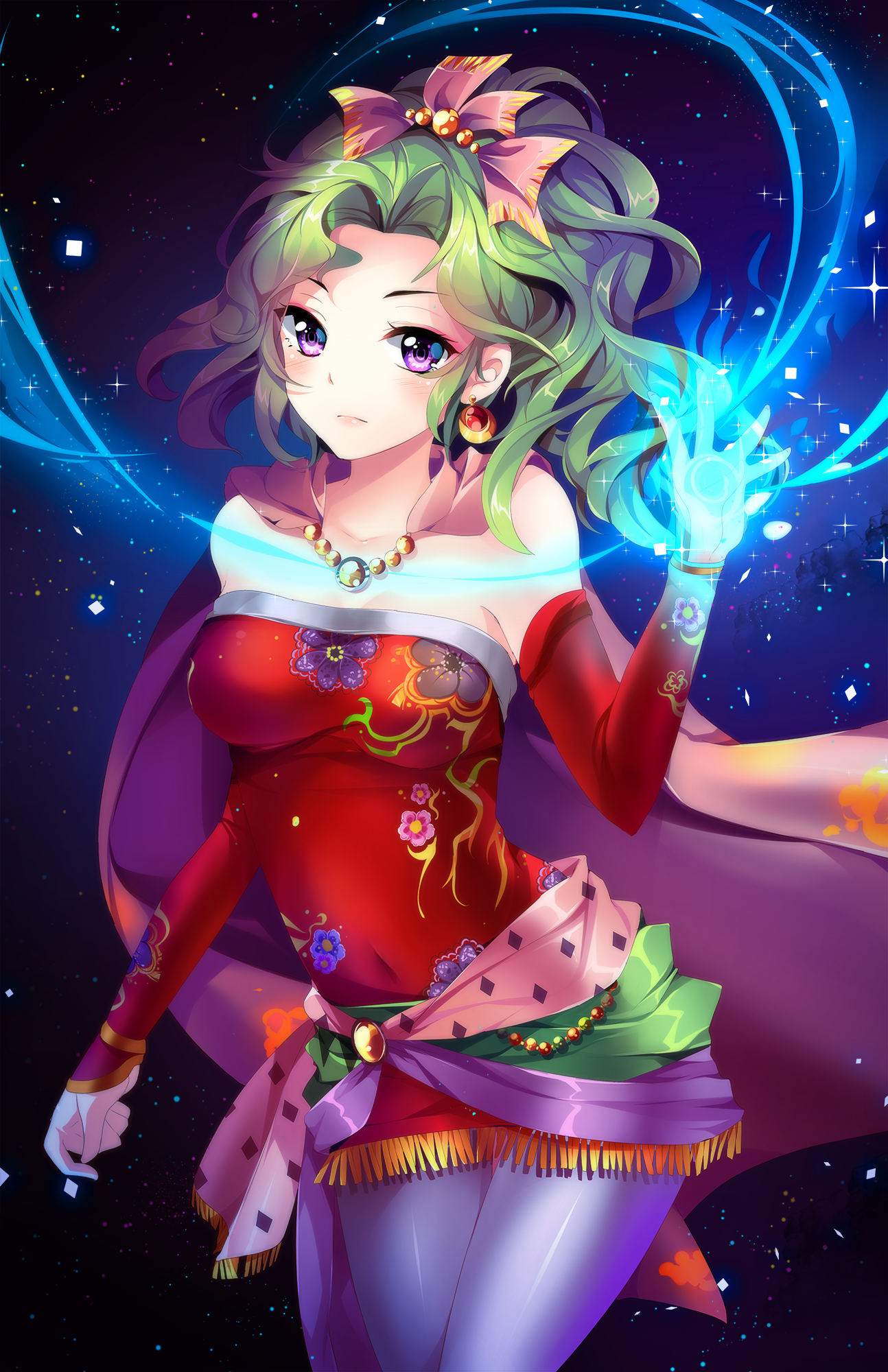 Anime Anime Girls Long Hair Green Hair Pink Eyes Terra Branford Final Fantasy Vi 1294x2000