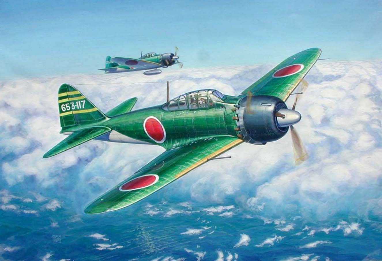 Japan World War Ii Zero Mitsubishi Airplane Military Military Aircraft Aircraft Japanese Artwork 1325x906