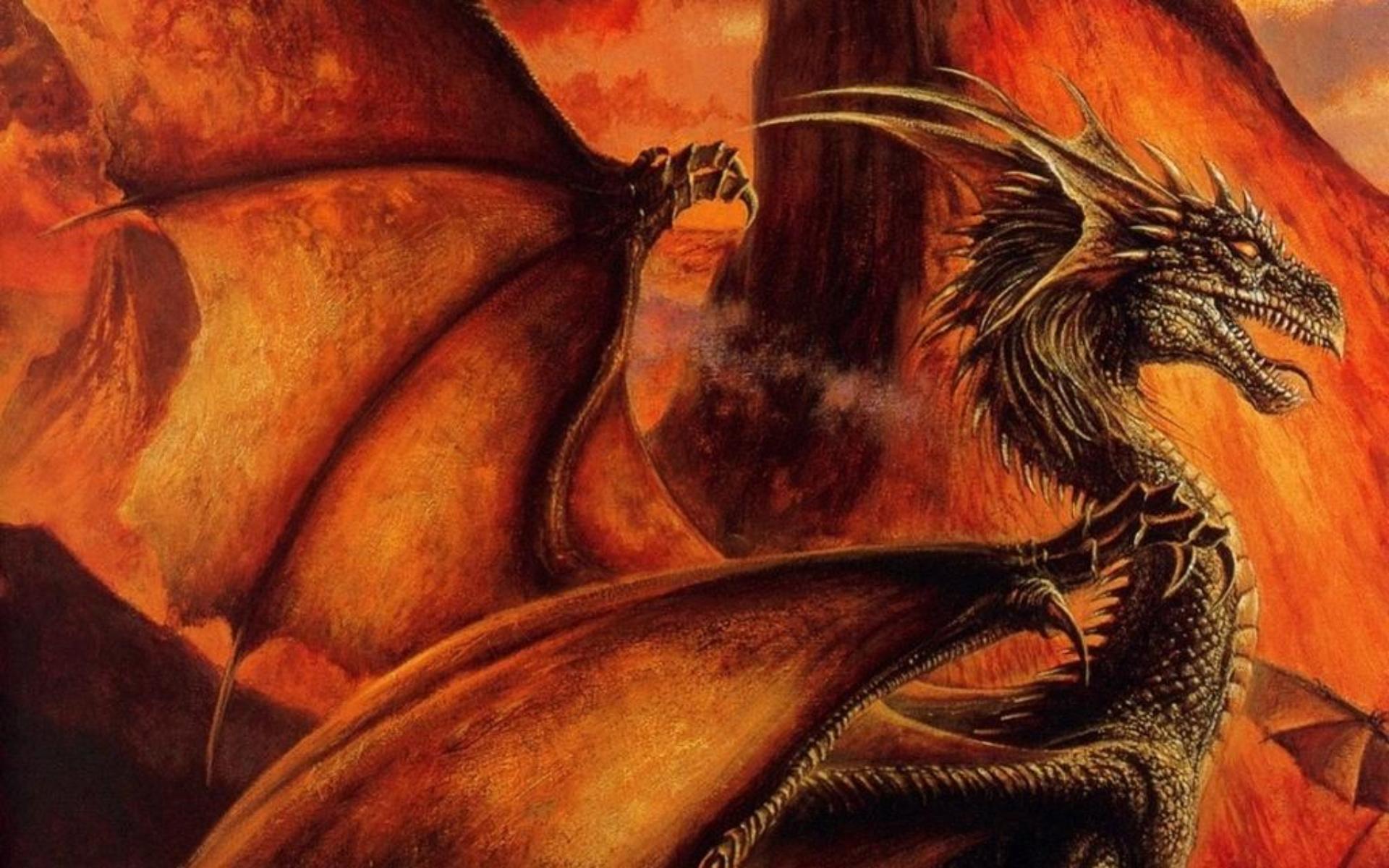 Fantasy Dragon Wyrm Wings Solar Eclipse 1920x1200