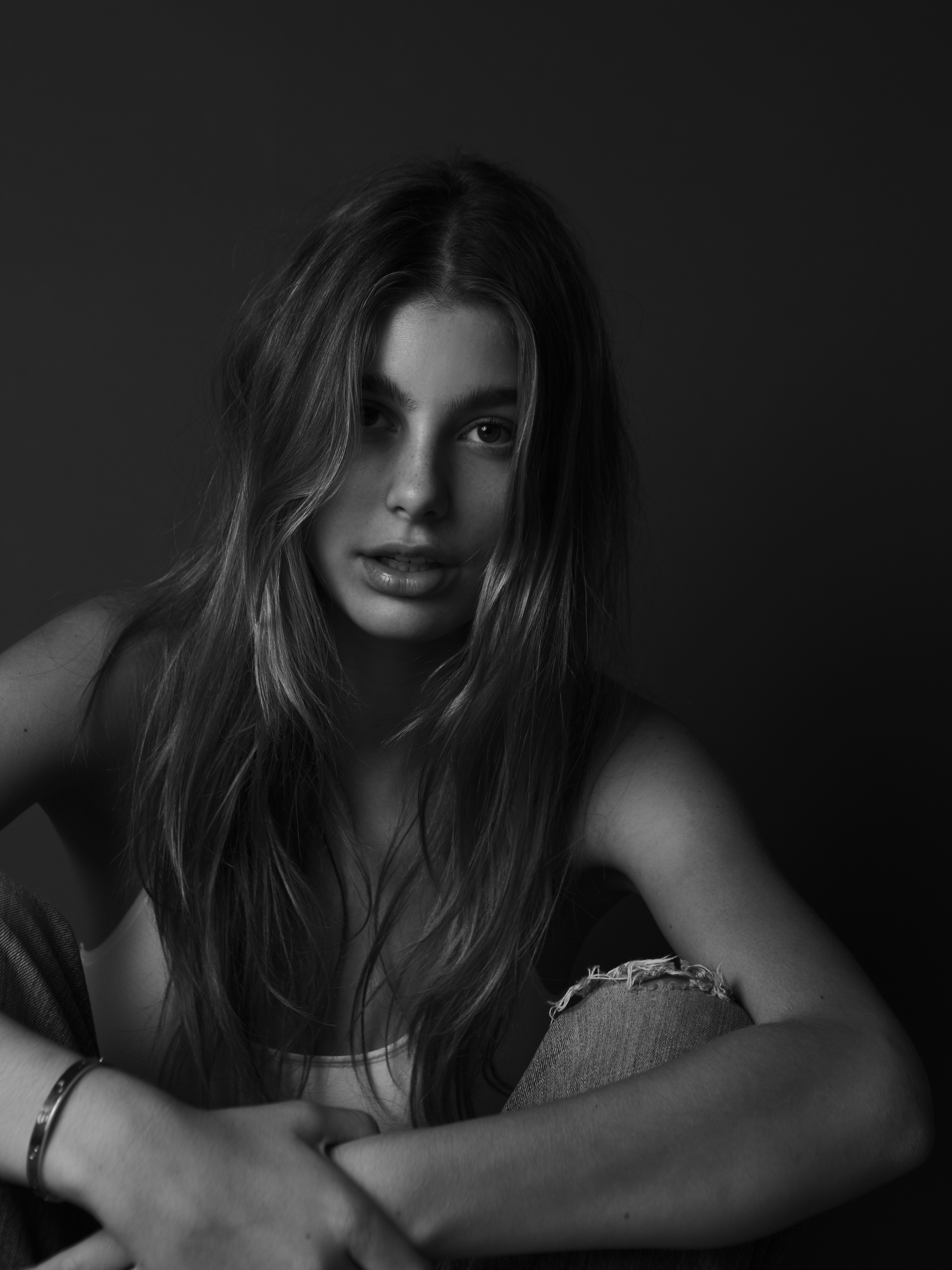 Camila Morrone Women Actress Brunette Monochrome Looking At Viewer 2995x3993