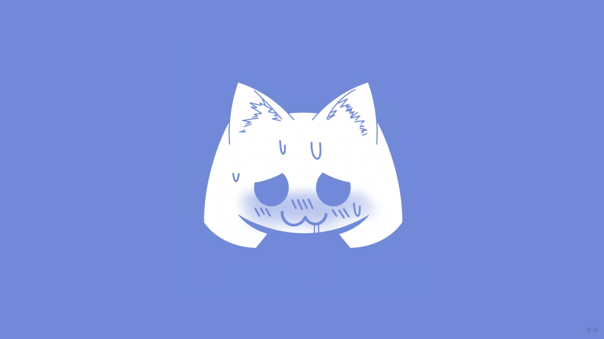 Logo Discord Digital Art Cat Ears Simple Background Blue White Sweat Violet 1920x1080