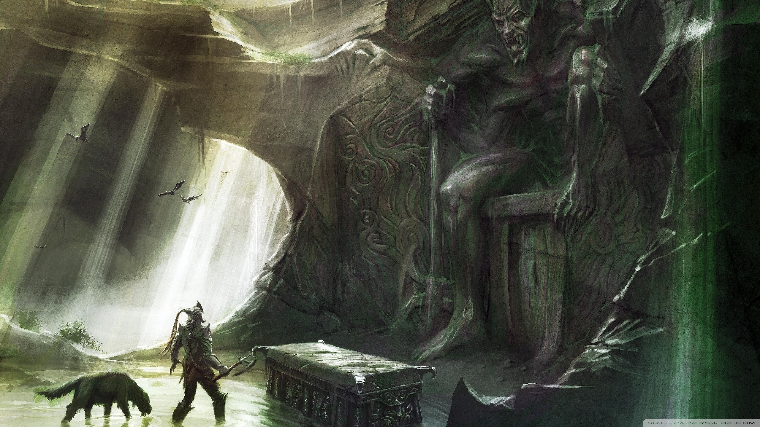 The Elder Scrolls V Skyrim Mehrunes Dagon Daedra Daedric Prince Altar The Elder Scrolls 2560x1440