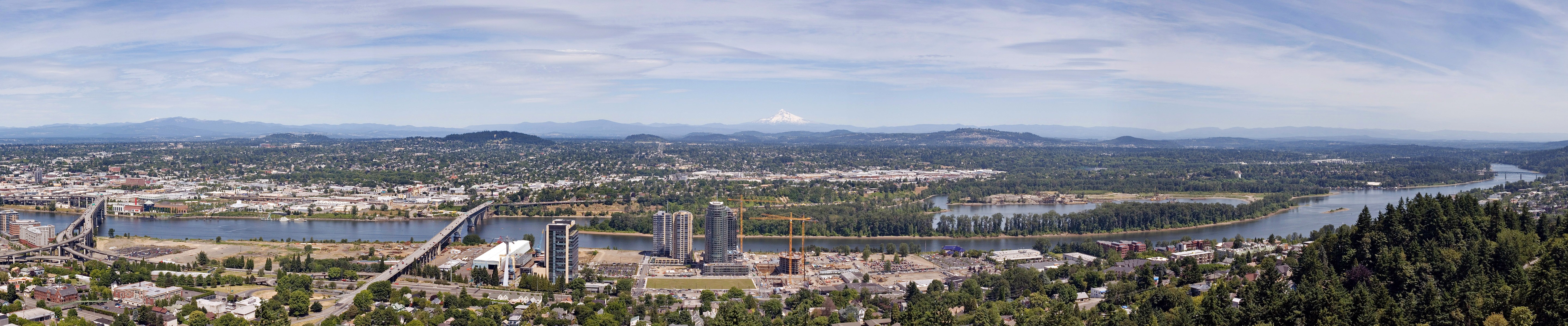 City Triple Screen Wide Angle Cityscape Portland 5760x1200