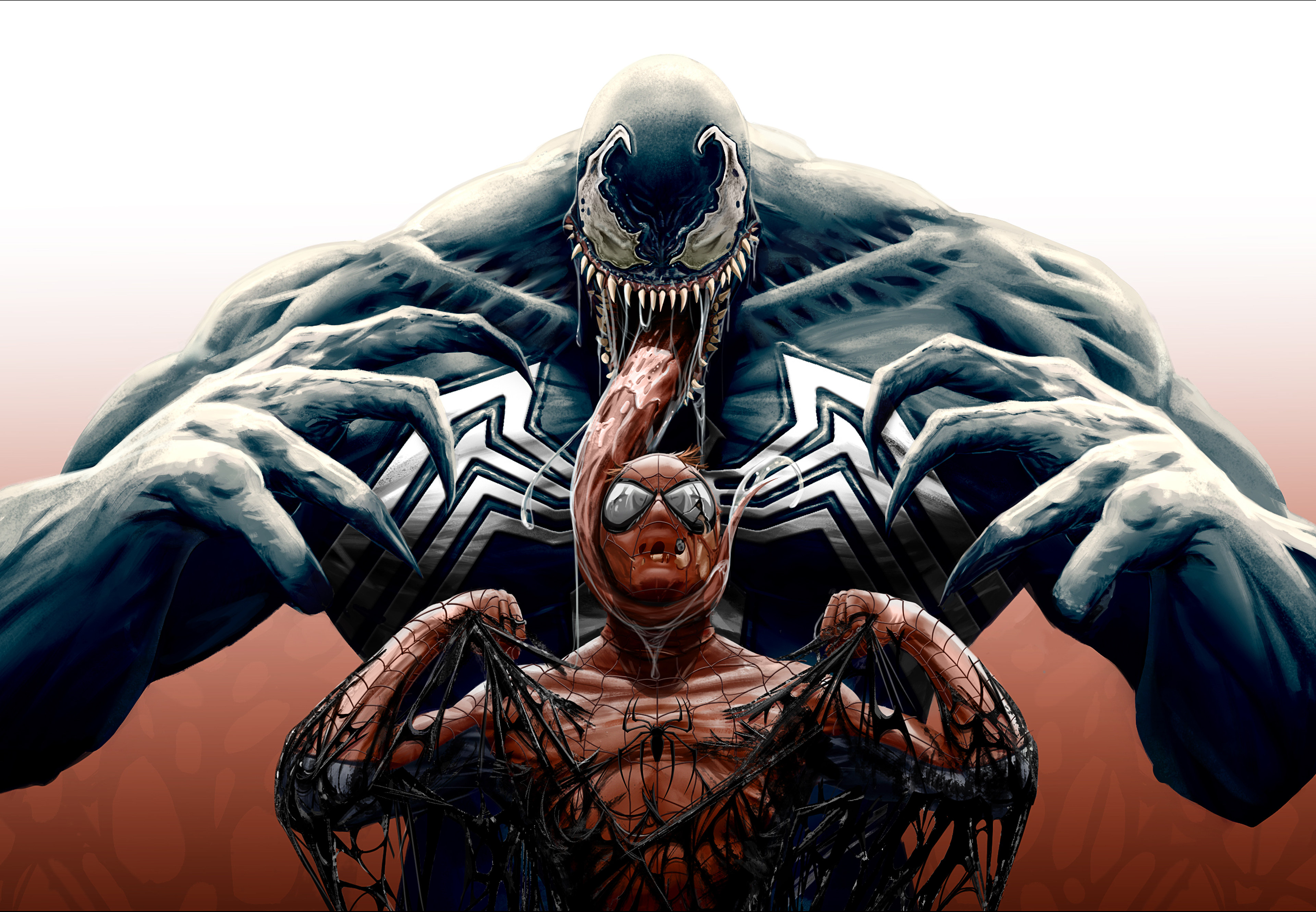 Spider Man Venom Tongue Out Symbiote Comics 3840x2661