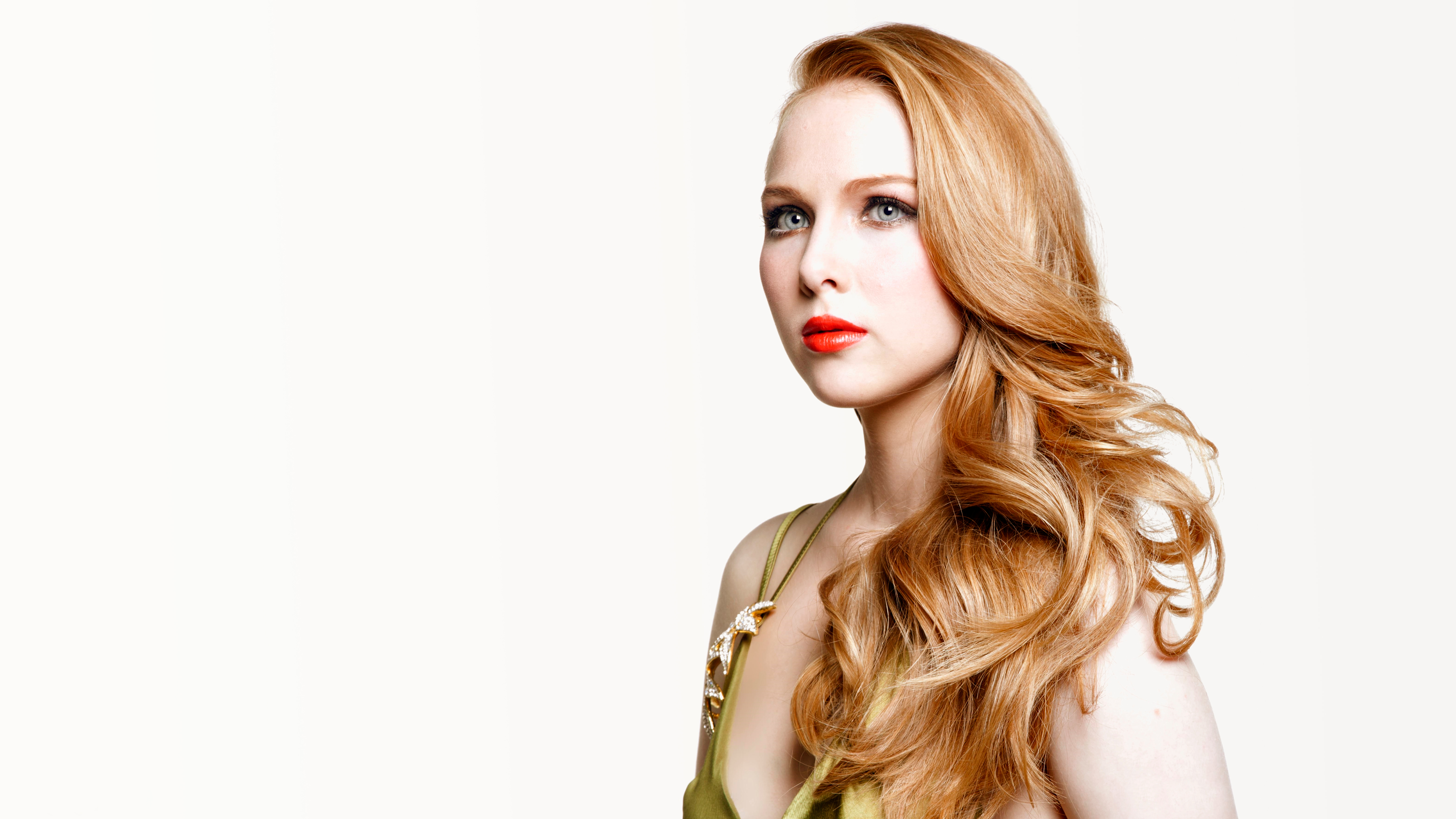 Molly Quinn Actress Blue Eyes Redhead Lipstick American 6222x3500