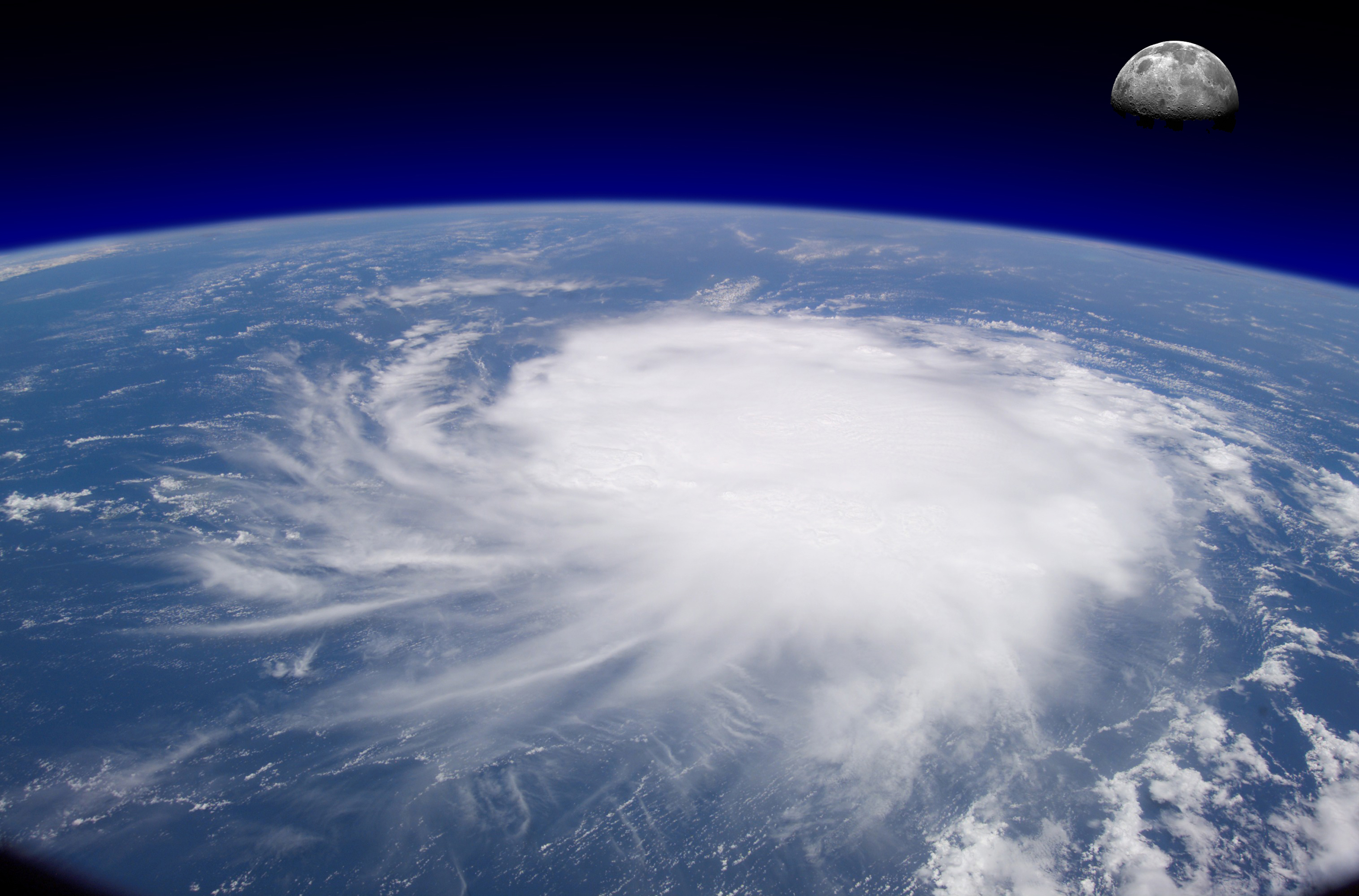 Hurricane Clouds Nature Earth Moon Satellite Photo 3840x2533