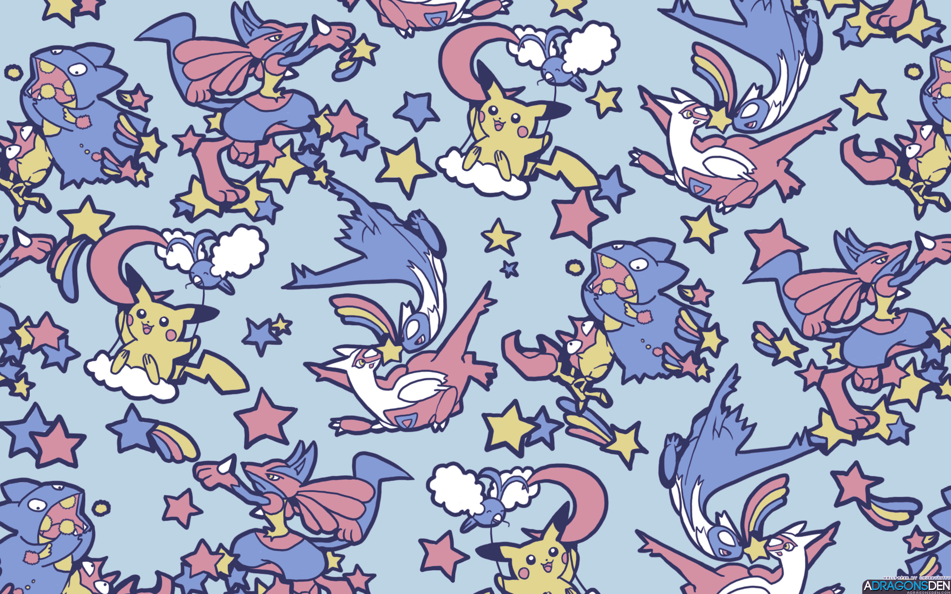 Pikachu Krabby Pokemon Latias Pokemon Latios Pokemon Lucario Pokemon Munchlax Pokemon Swablu Pokemon 1920x1200