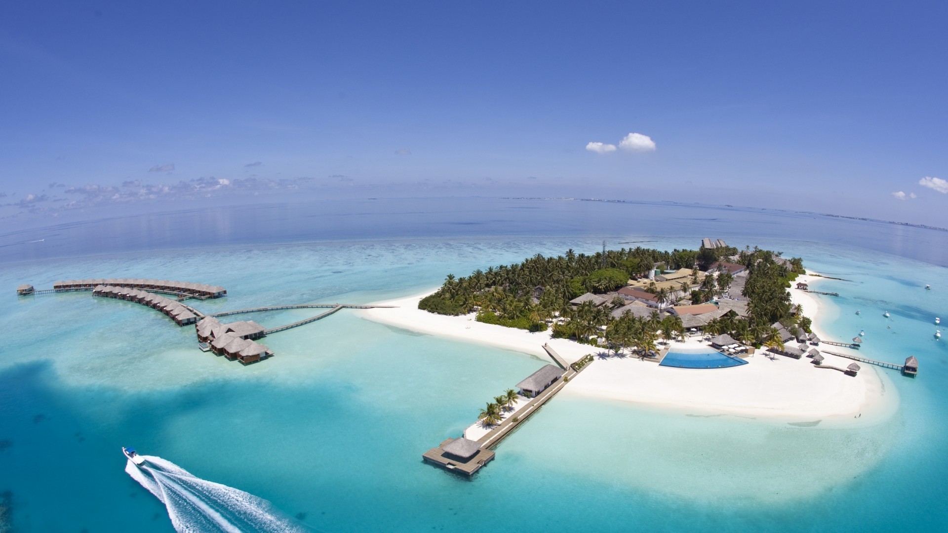 Coast Island Resort Tropical Atolls Aerial View 1920x1080