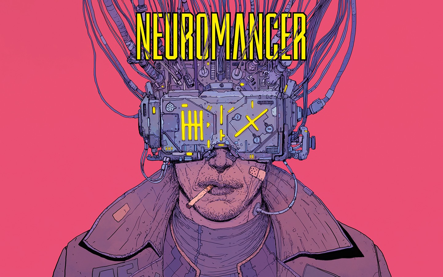 Neuromancer Drawing Book Cover Cyberpunk Wires Cigarettes Jacket Visors Josan Gonzalez 1440x900