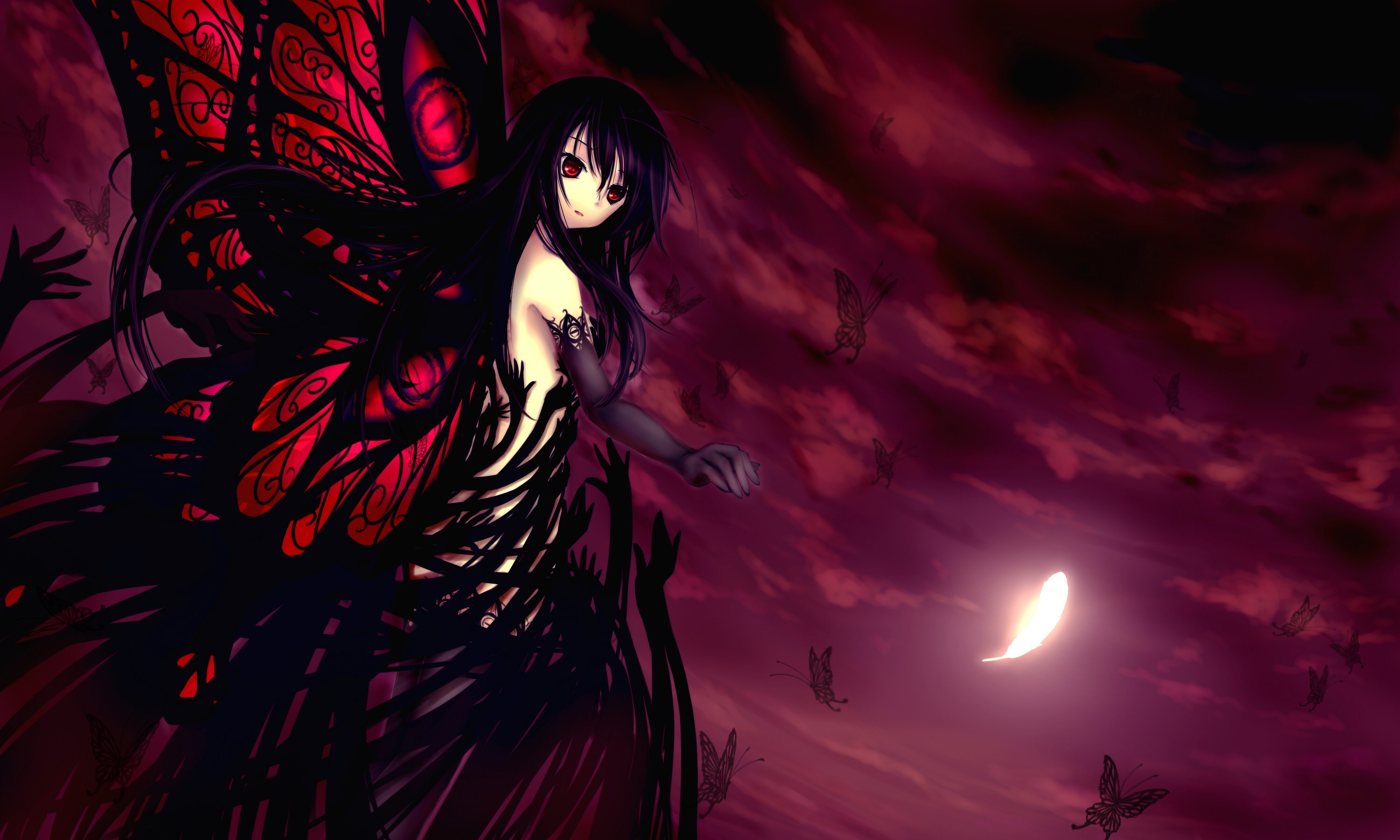 Anime Girls Anime Accel World Kuroyukihime 3000x1800