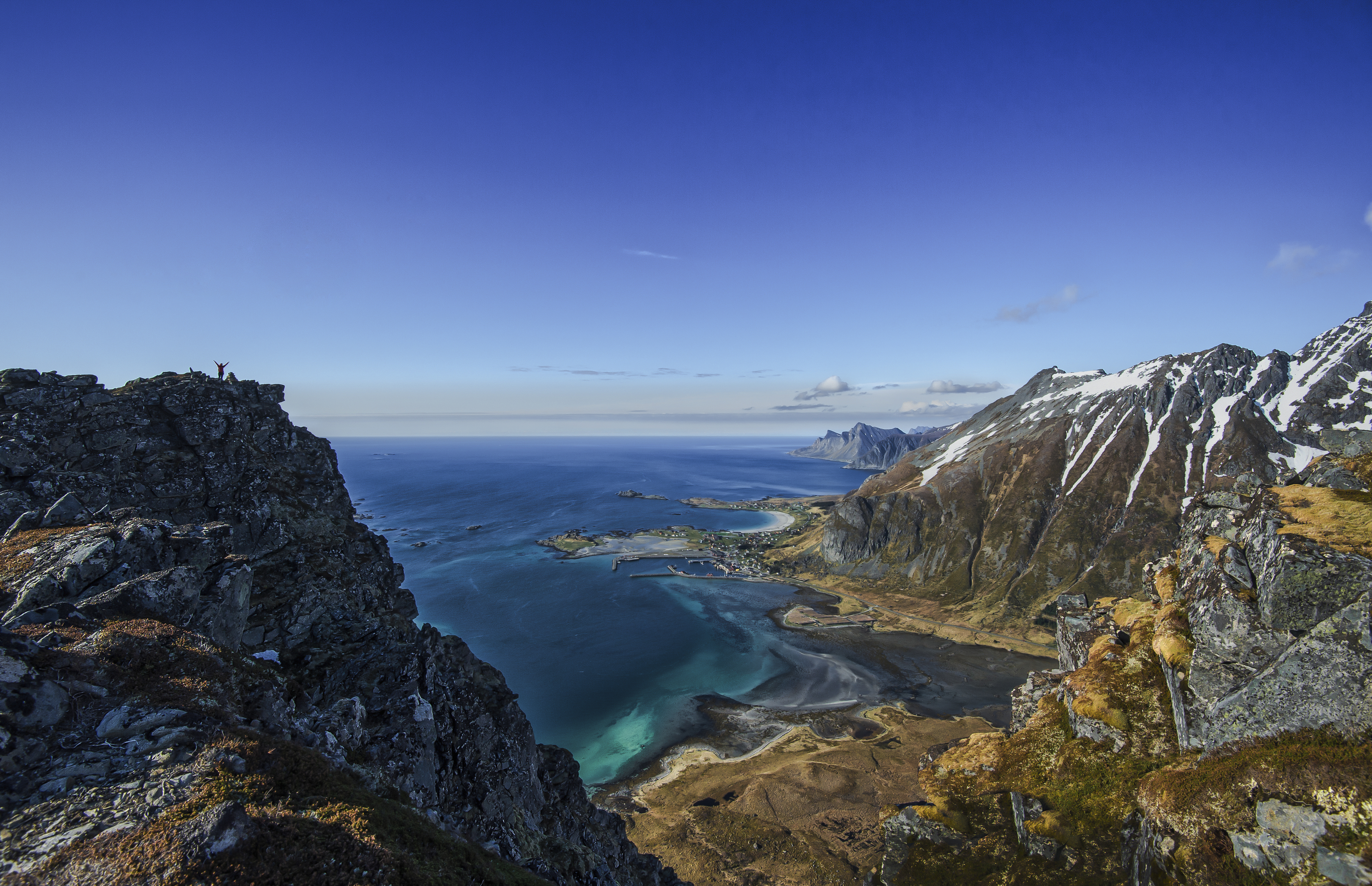Coastline Norway Lofoten Islands Seashore Volandstinden Scandinavia Arctic 4928x3184