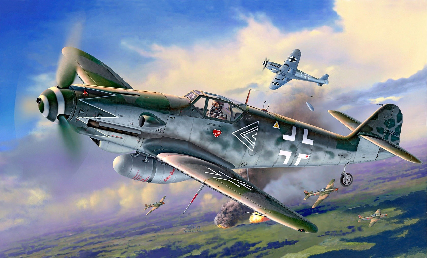 Messerschmitt Messerschmitt Bf 109 Luftwaffe Artwork Military Aircraft World War Ii Germany 1680x1014
