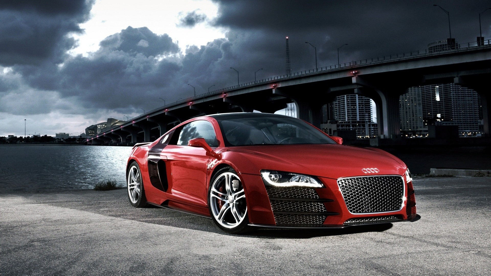 Audi R8 Audi Supercars Car Audi R8 V12 TDi Front Angle View Audi R8 Type 42 1920x1080