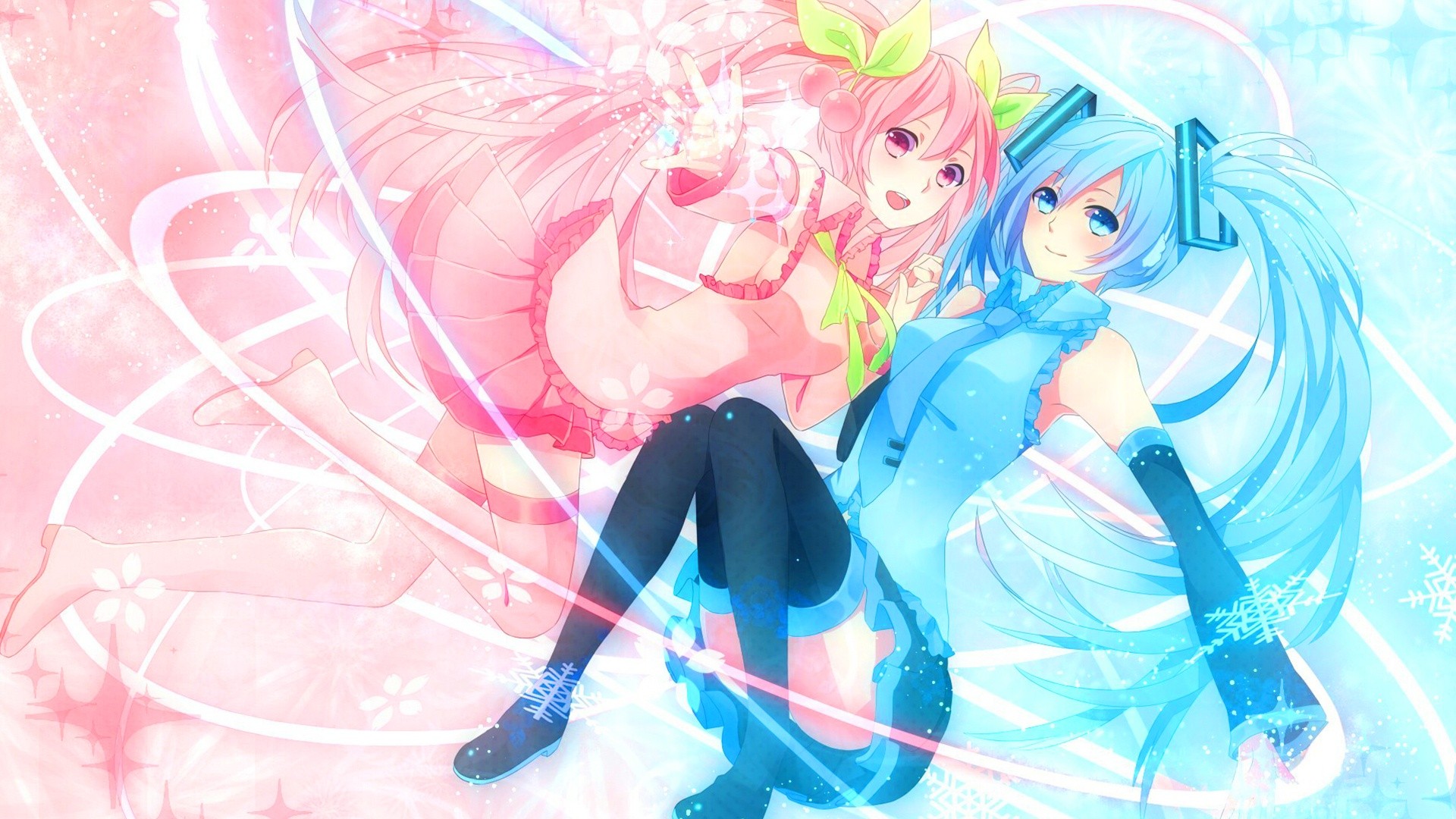 Anime Girls Vocaloid Hatsune Miku Yuki Miku Sakura Miku 1920x1080