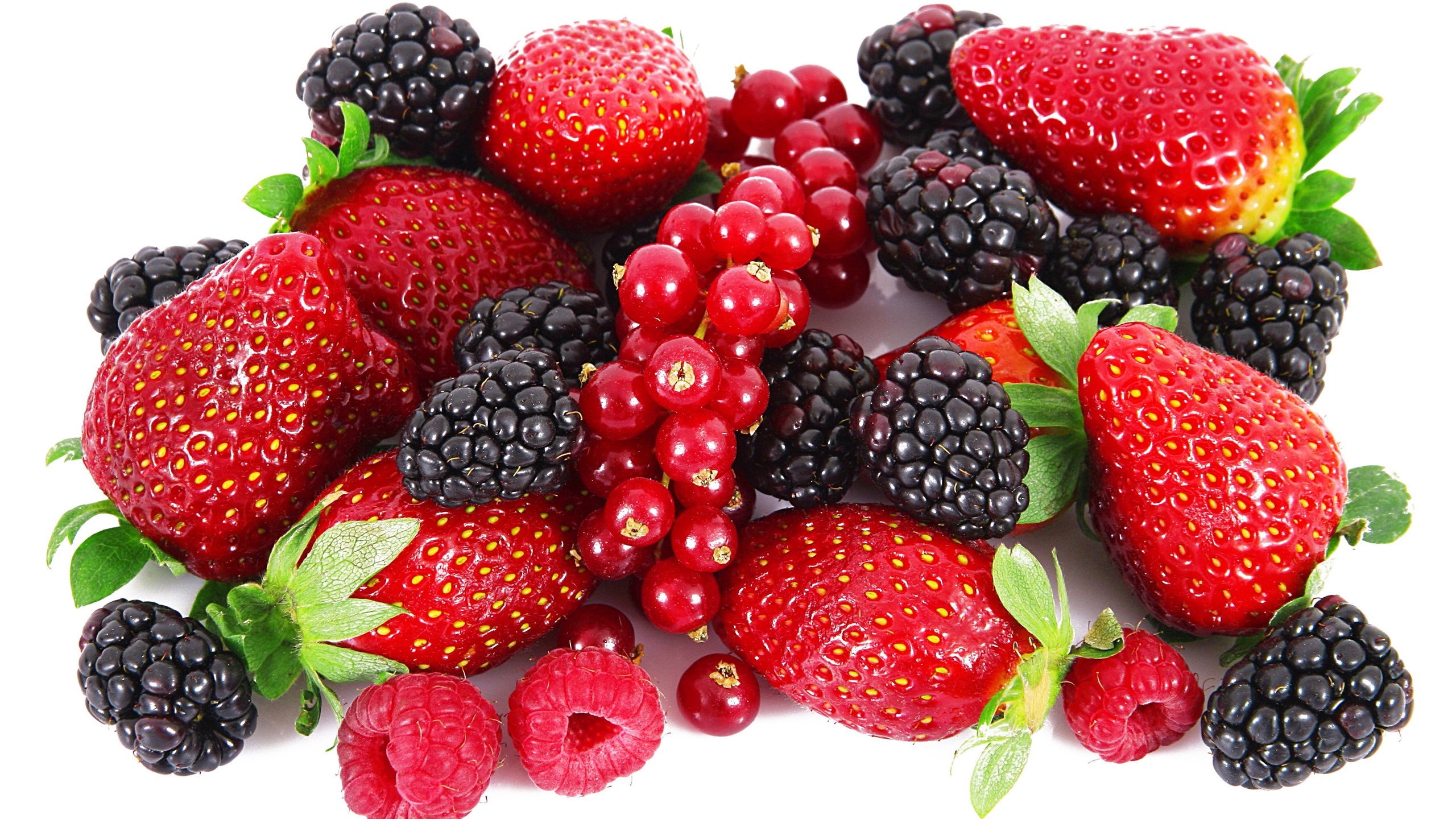 Cranberries Rasberry Strawberries Blackberries Fruit 2560x1440