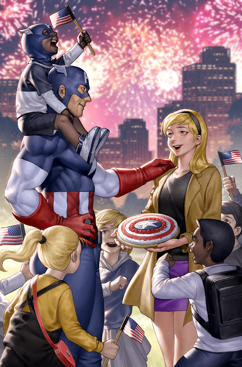 Junggeun Yoon Women Marvel Comics Captain America Costumes People Men Children Blonde City 1000x1519
