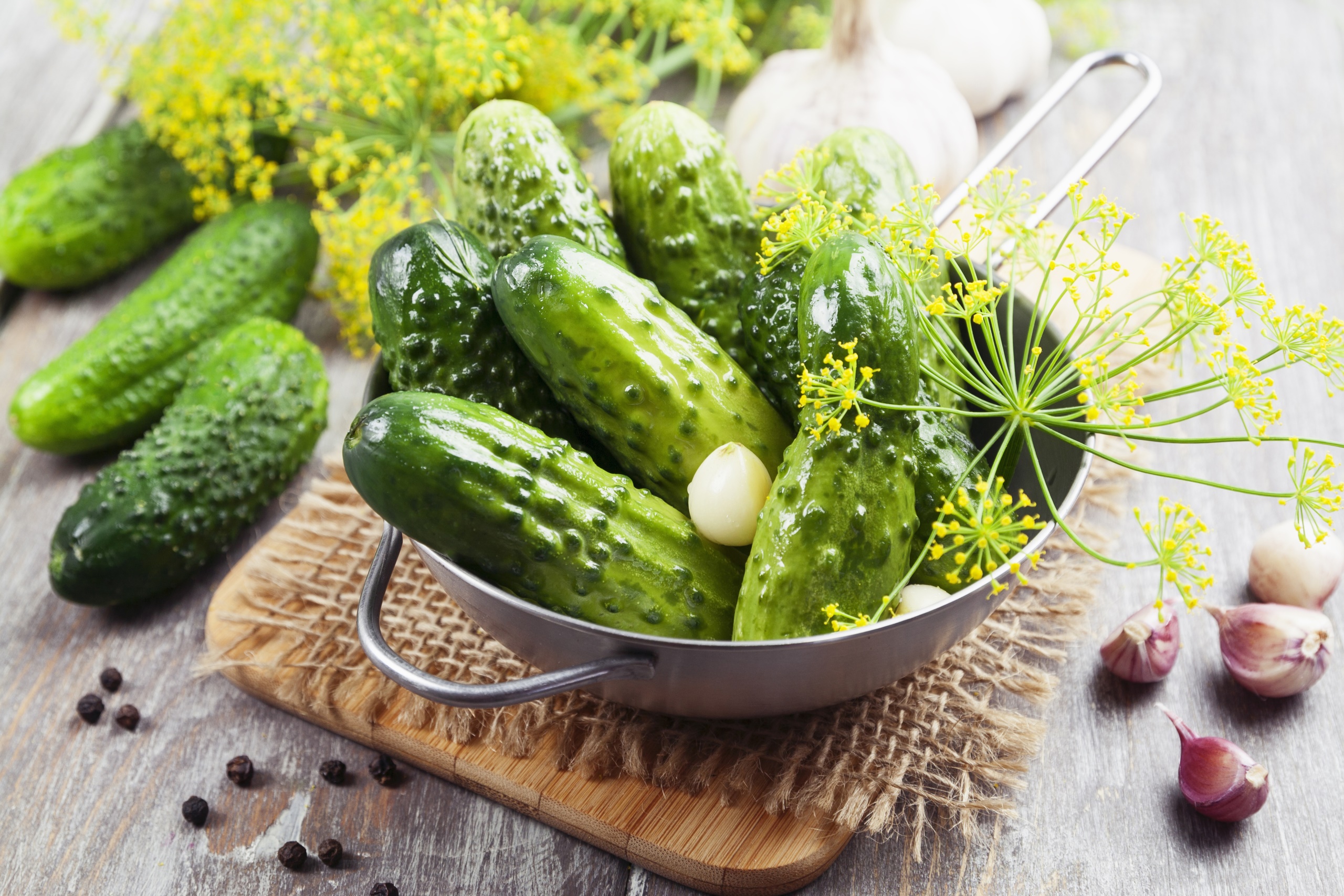 Pickles Vegetables Food Green Garlic 2560x1707