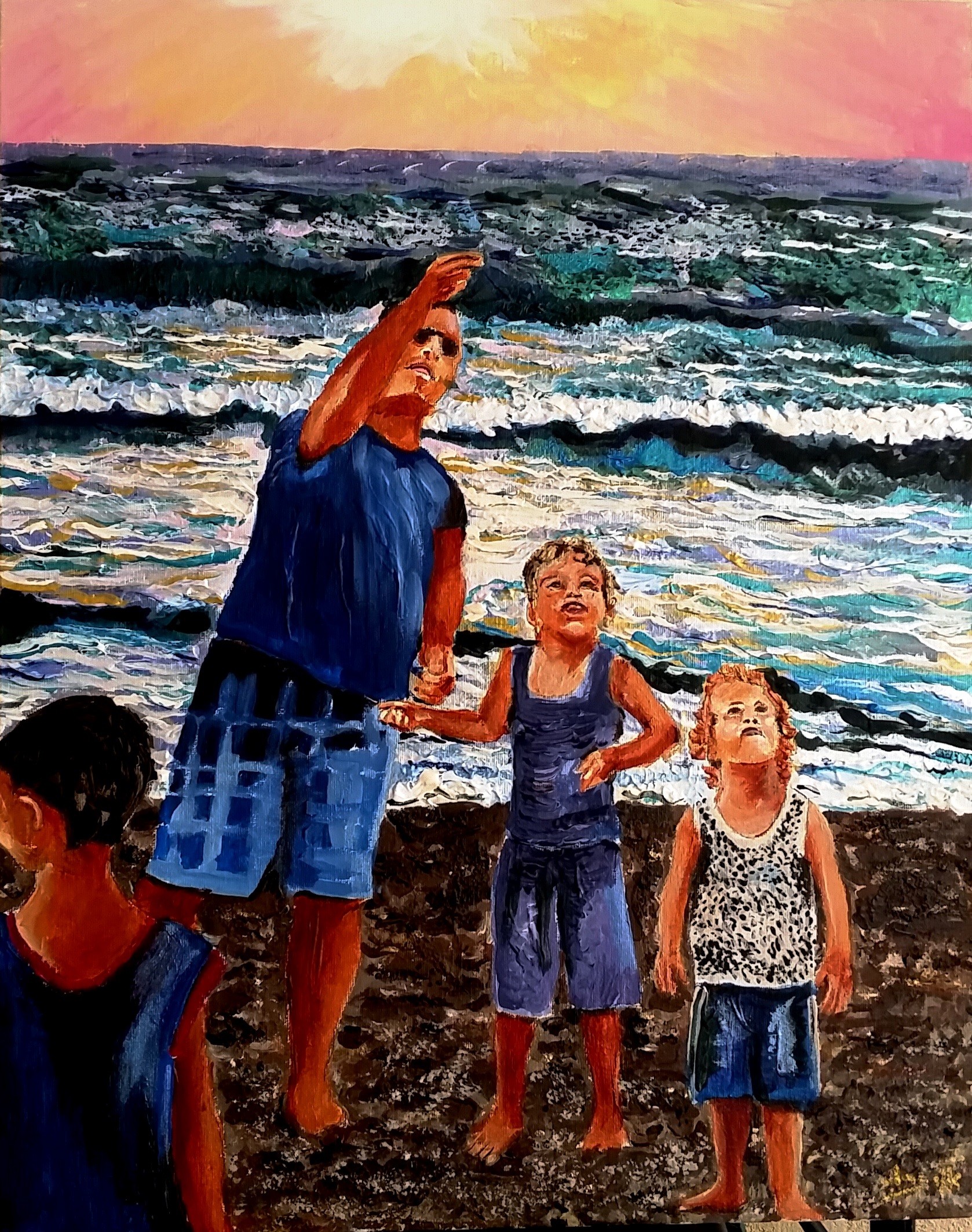 Sunset Sea Beach Kite Children 1678x2126