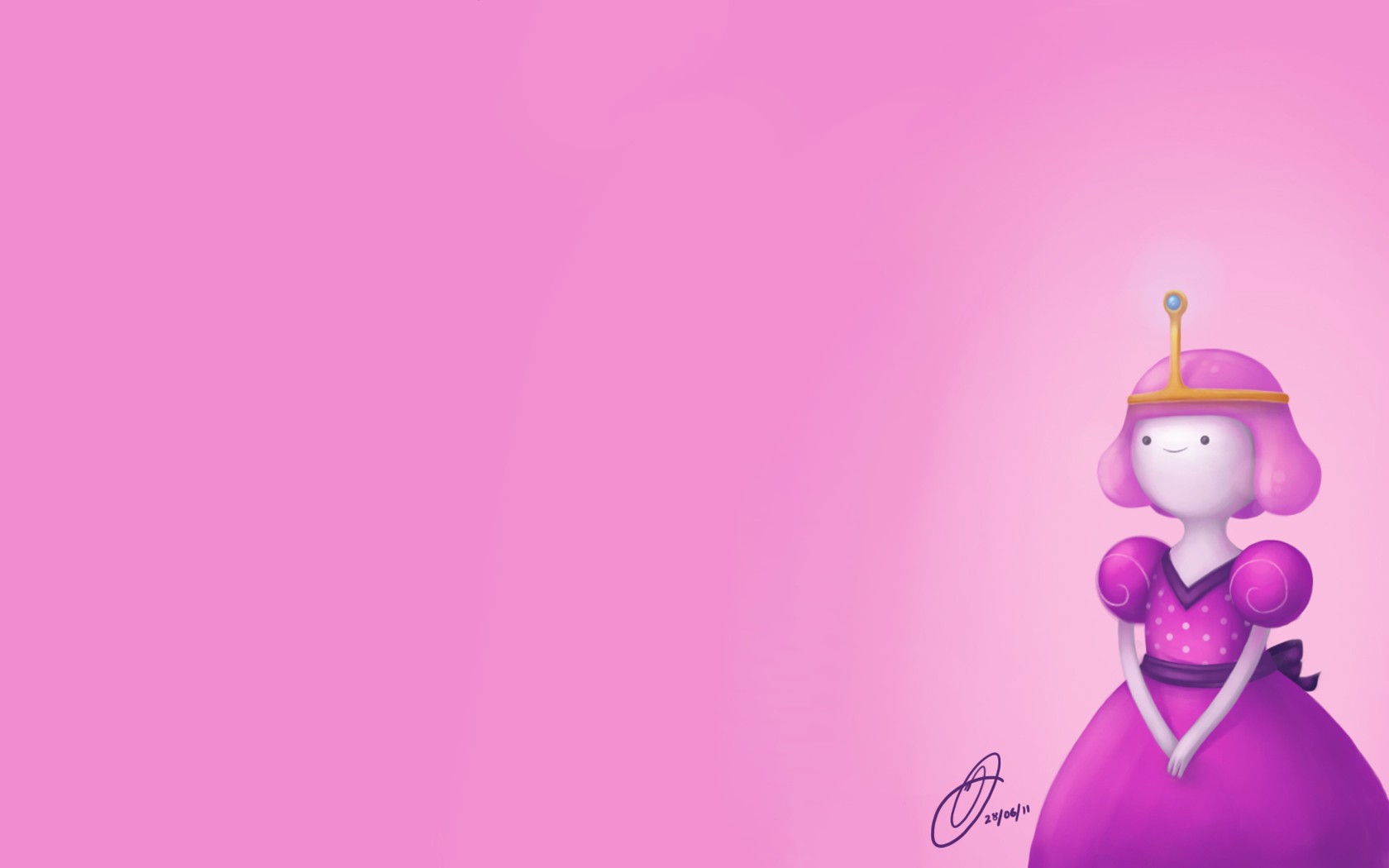 Princess Bubblegum Pink Background Pink Hair 1680x1050