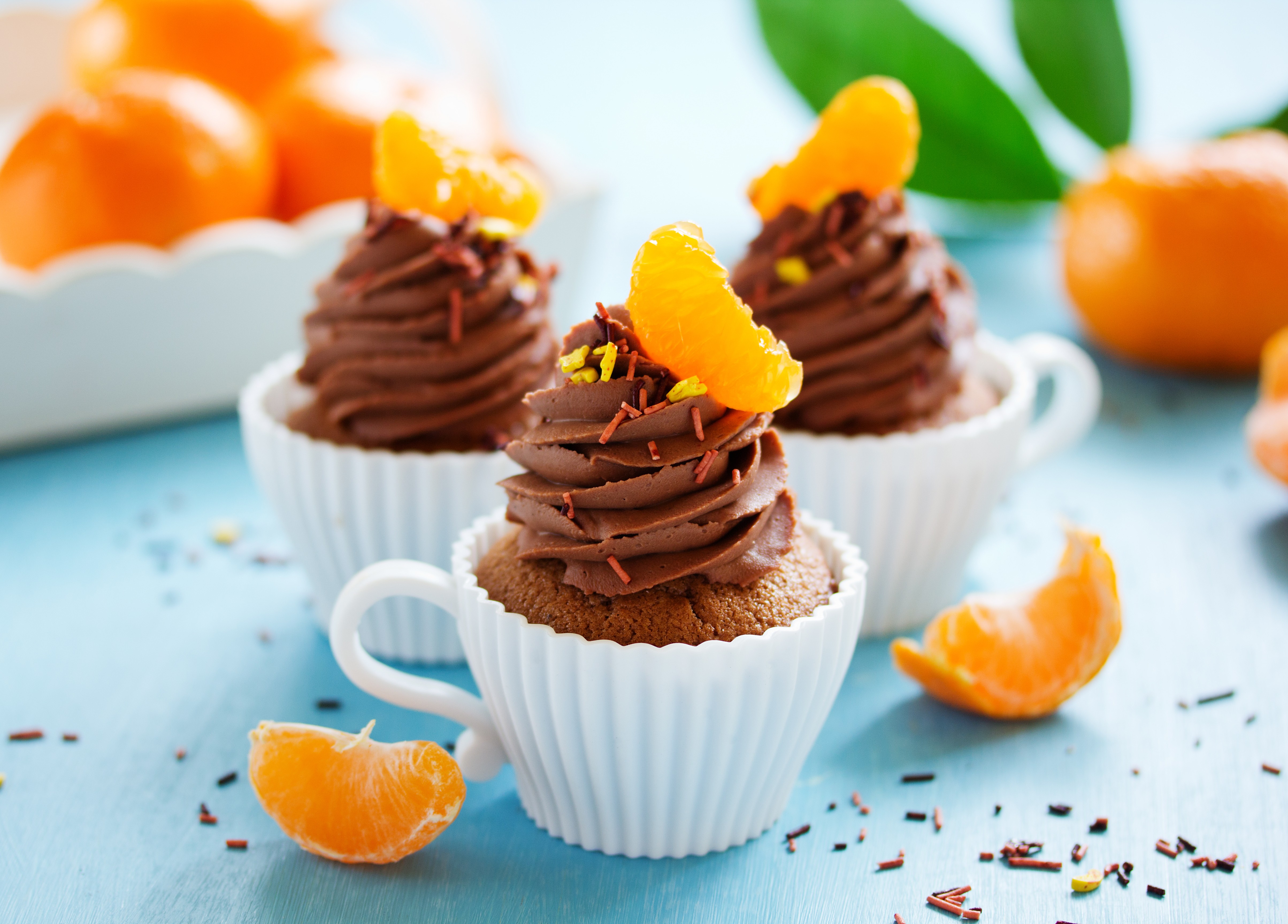 Cupcakes Orange Fruit Dessert Sprinkles 4816x3456