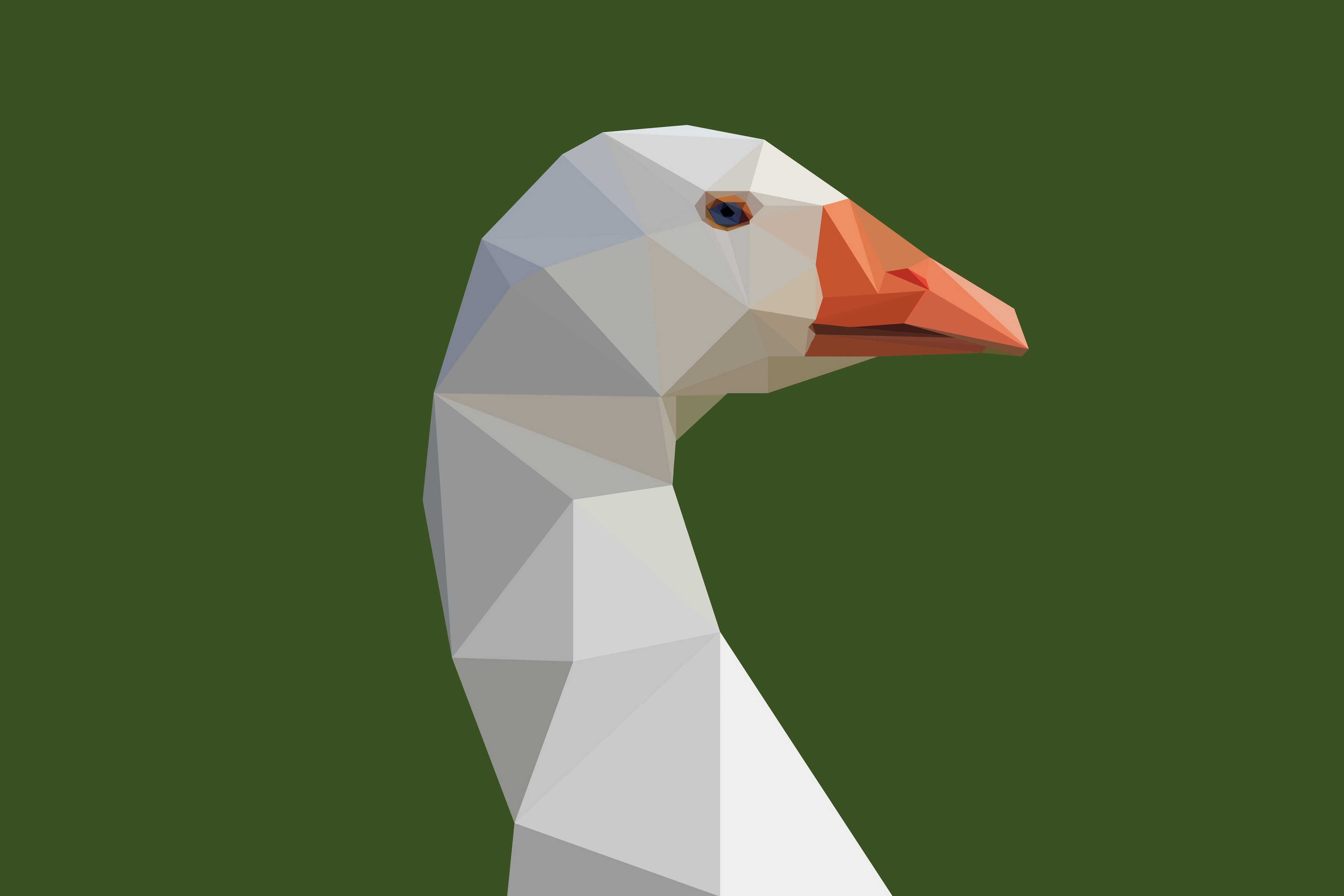 Low Poly Facets Goose Bird Polygon Minimalist Animal 4148x2765