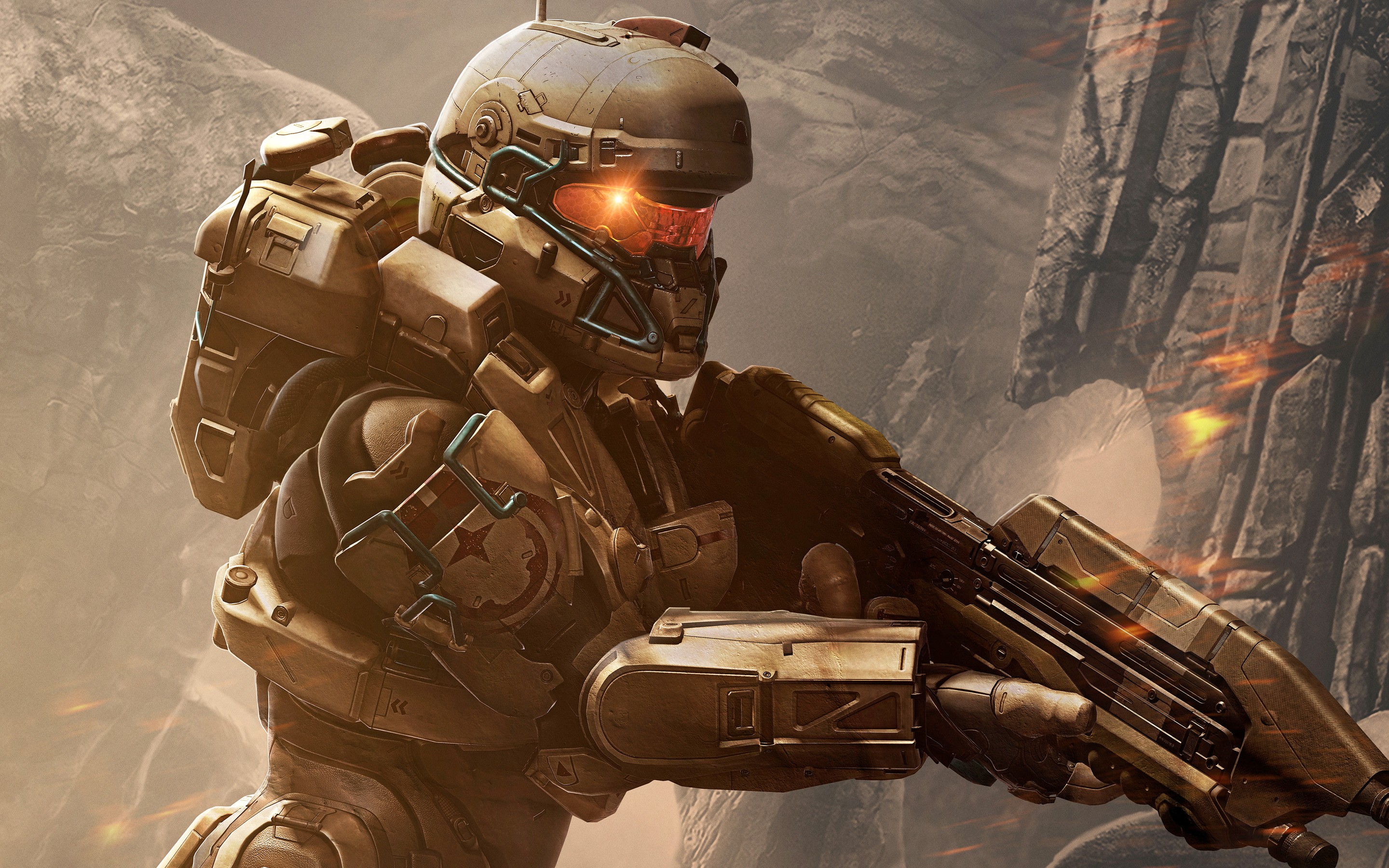 Halo 5 Video Game Heroes Armored Video Games Weapon Science Fiction 2880x1800