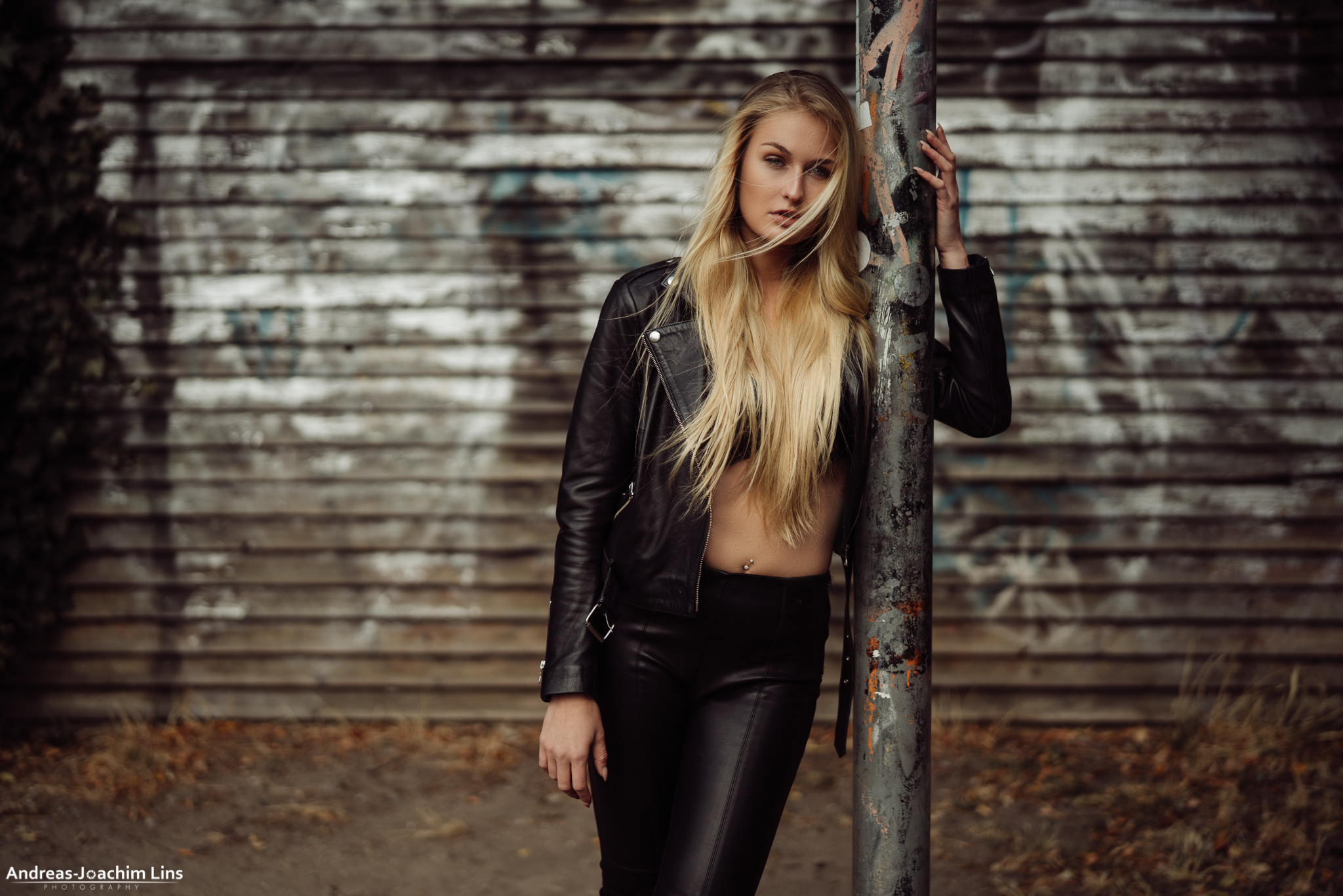 Andreas Joachim Lins Women Model Blonde Looking At Viewer Leather Jackets Leather Pants Portrait Wom 2048x1366