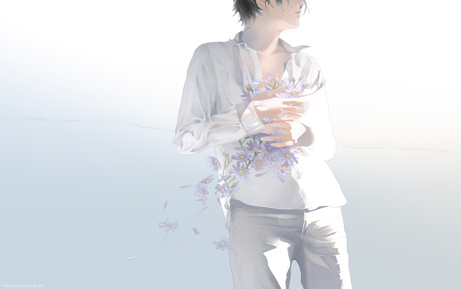 Artwork Re Black Hair Flowers Male Shirt 1521x955