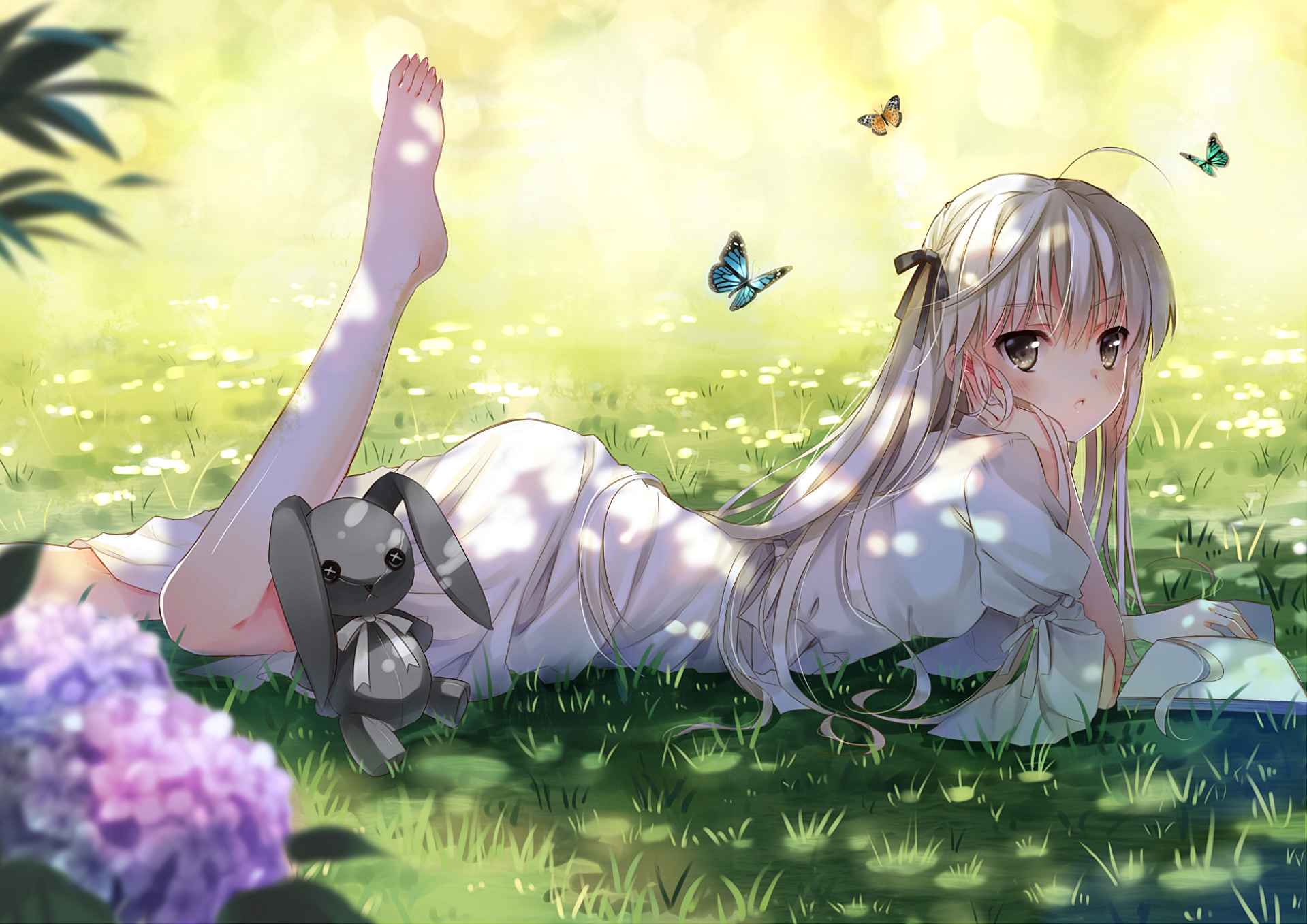 Anime Anime Girls Yosuga No Sora Barefoot Butterfly Legs Stuffed Animal 1919x1357