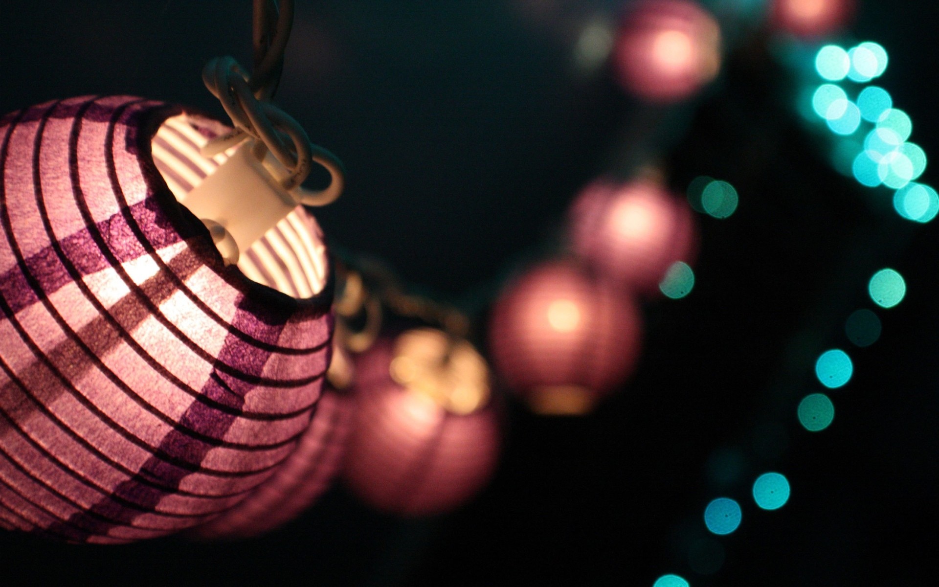 Lights Decorations Bokeh Macro Blurred Wires Photography 1920x1200