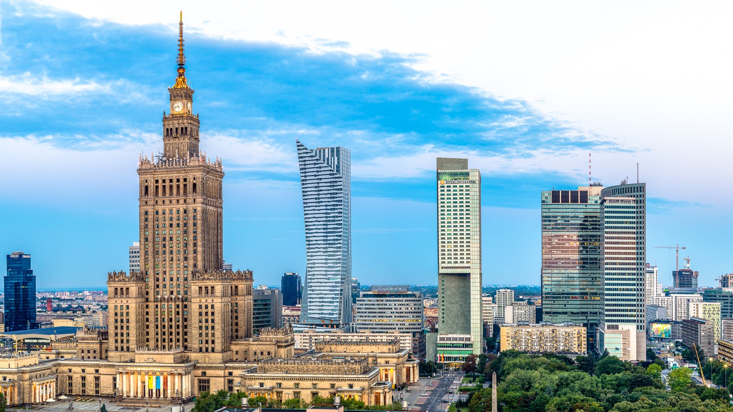Warsaw Poland Skyscraper Polish Palace Of Culture And Science 1500x844