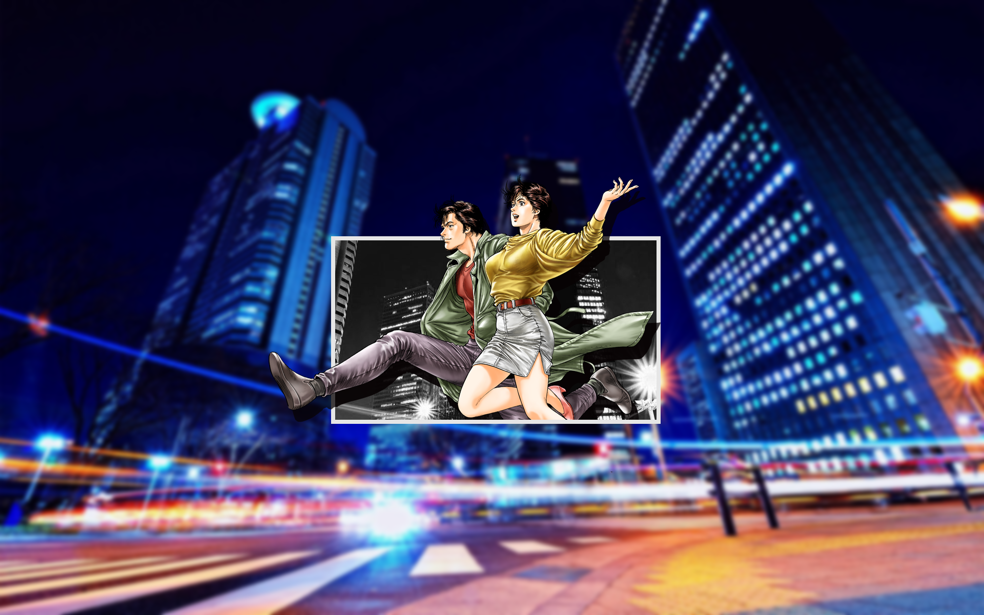 City Hunter Anime Piture In Picture Anime Girls Picture In Picture Wallpaper Resolution 19x10 Id Wallha Com