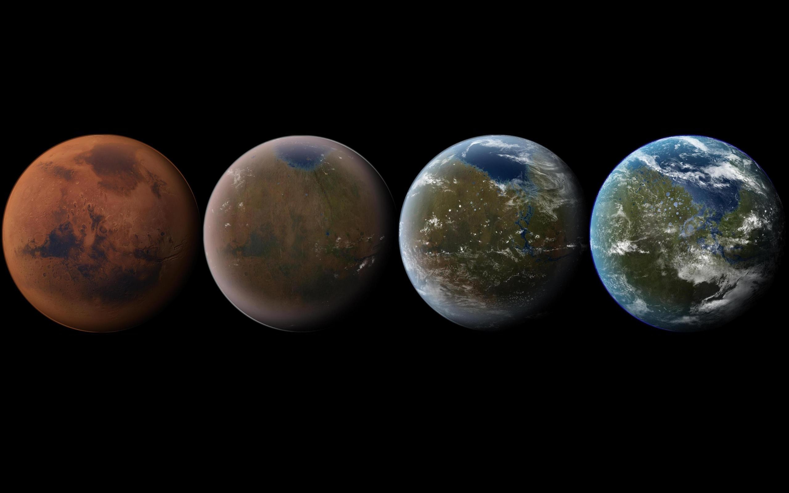 Digital Art Space Art Planet Space Mars Transformation Texture Black Background Atmosphere Life Imag 2560x1600
