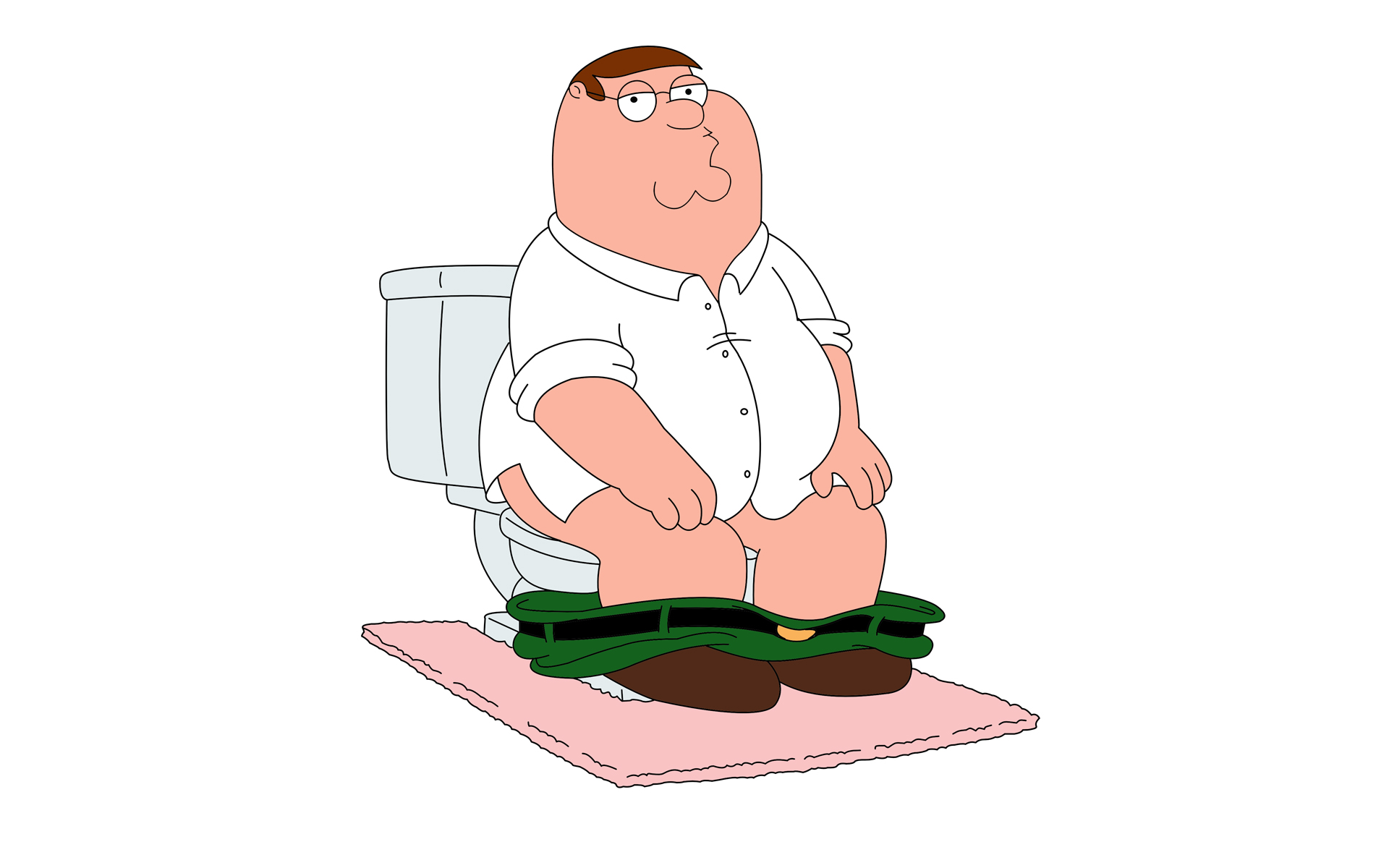 Family Guy Peter Griffin Toilets Cartoon Sitting Simple Background White Background 1920x1200