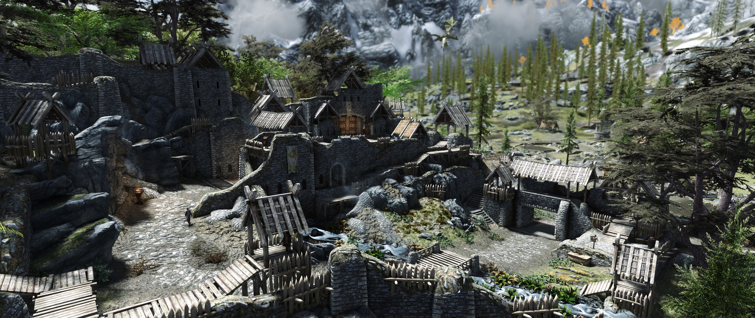 The Elder Scrolls V Skyrim Whiterun Custom Modding Screen Shot 2560x1080