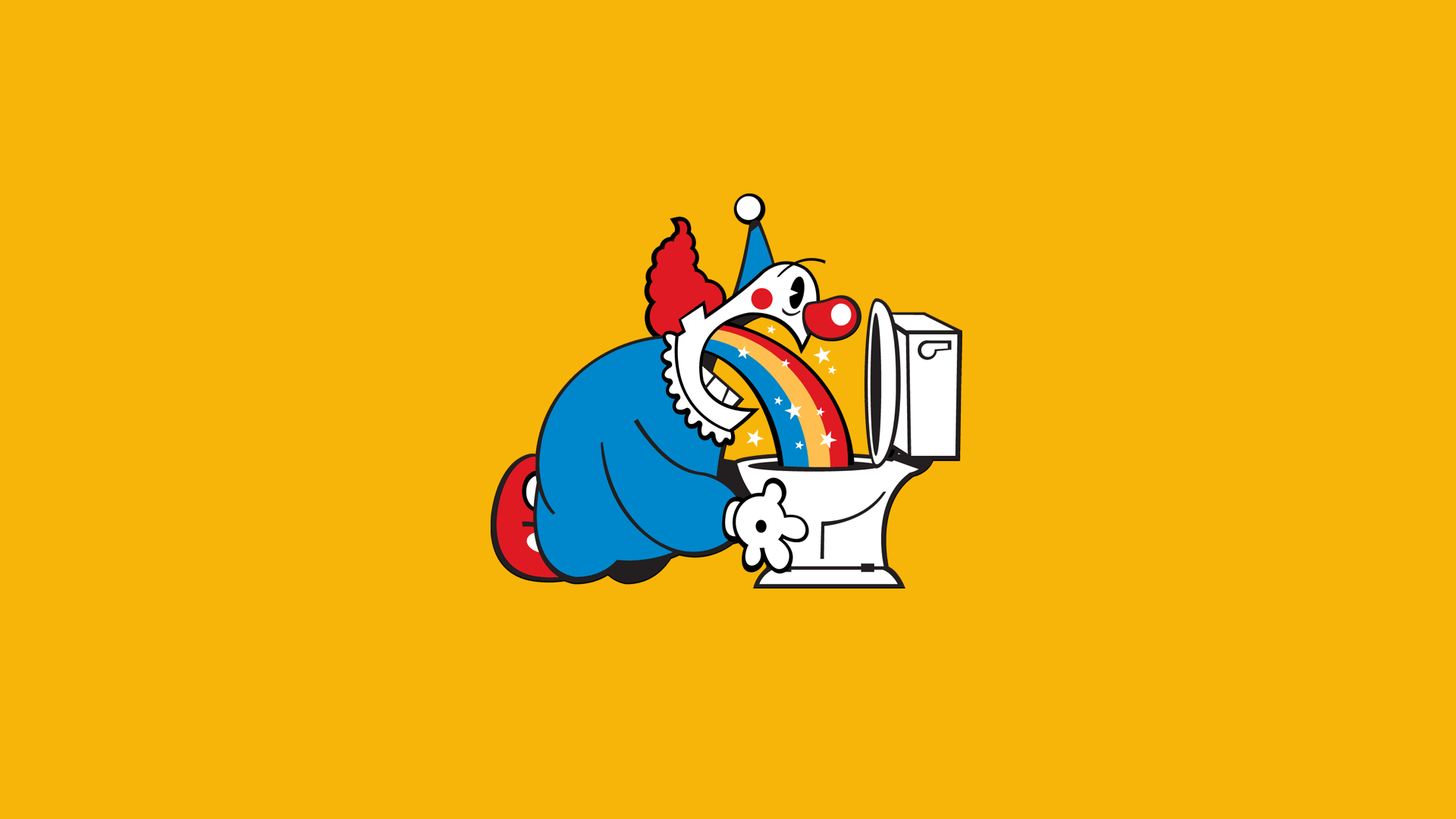 Primary Colors Clowns Rainbows Yellow 1920x1080