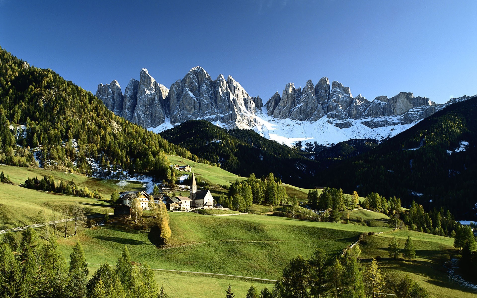 Mountains Landscape South Tyrol Nature Trees 1920x1200