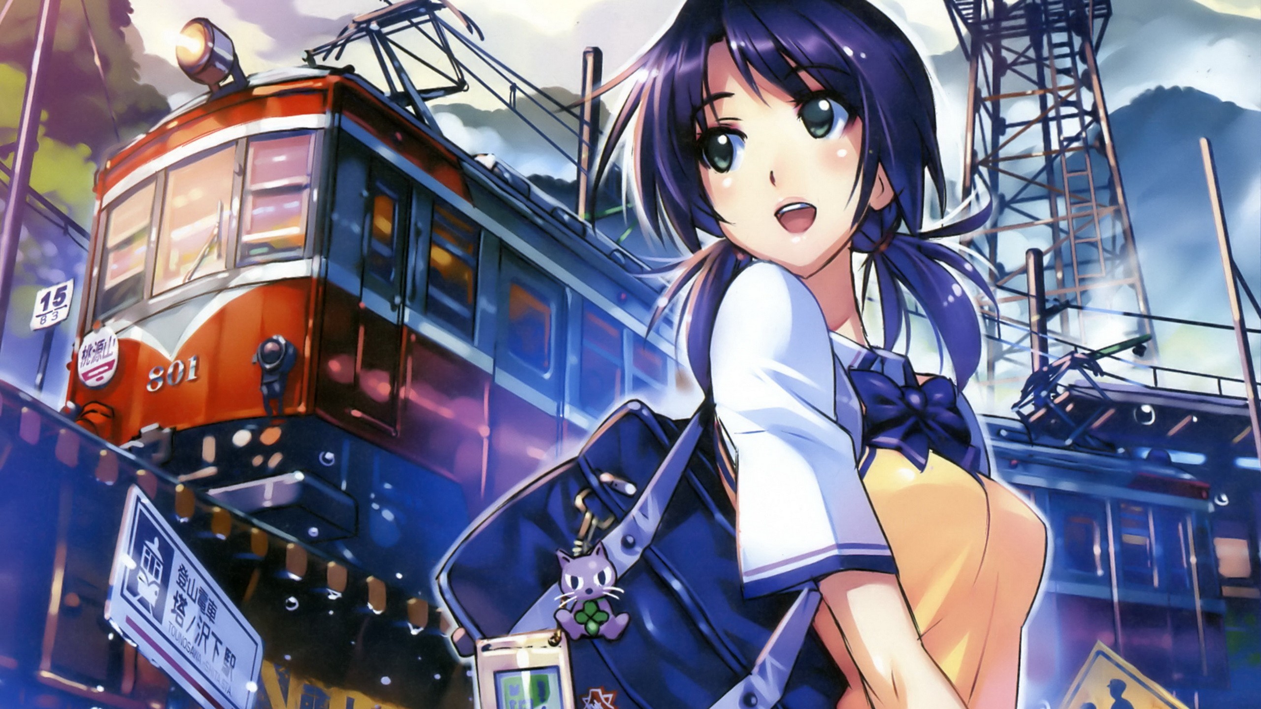 Anime Anime Girls Train Schoolgirl Rail Wars 2560x1440