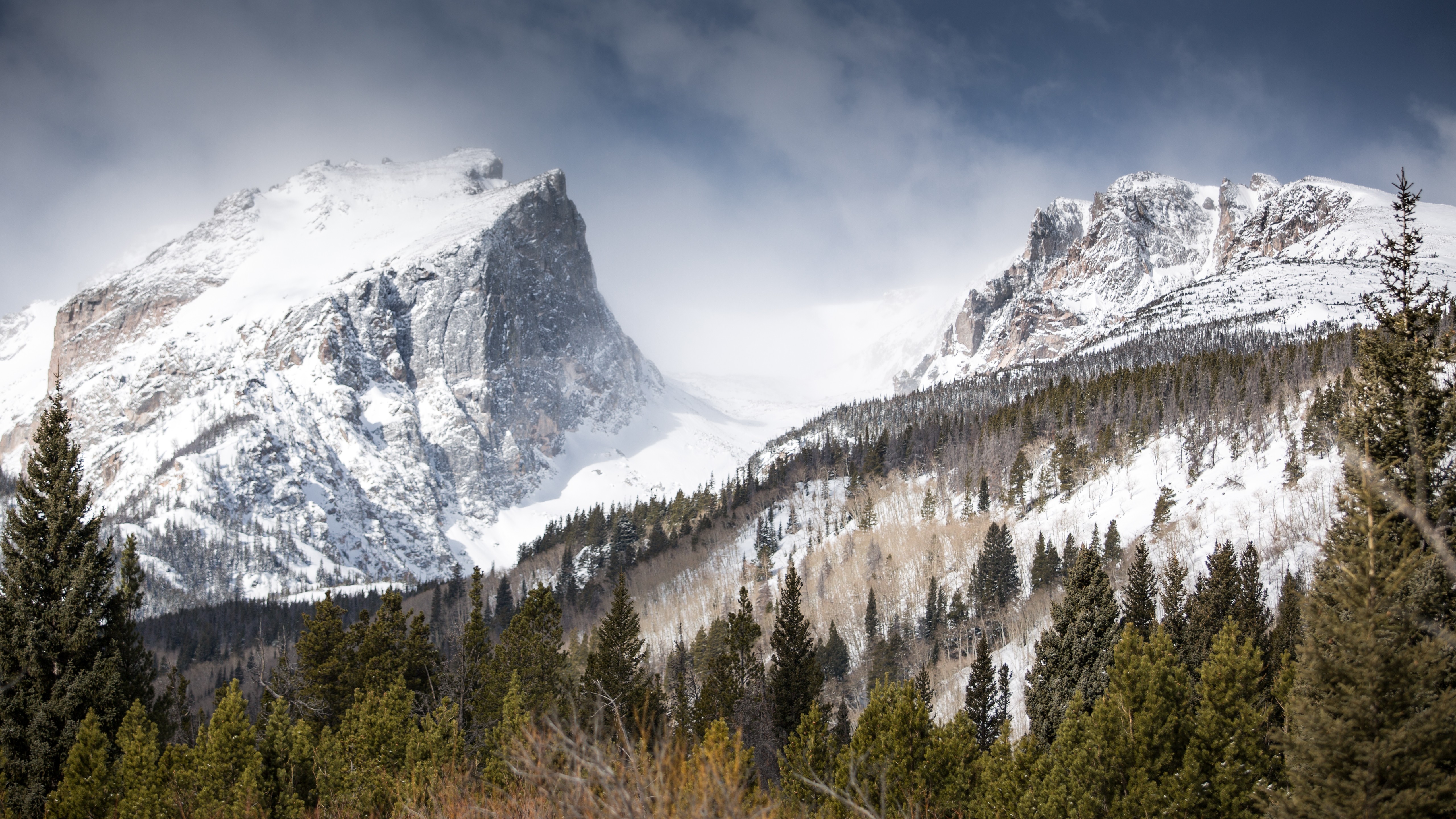 Rocky Mountains Nature Rocky Mountain National Park Colorado Landscape Snowy Mountain 5120x2880