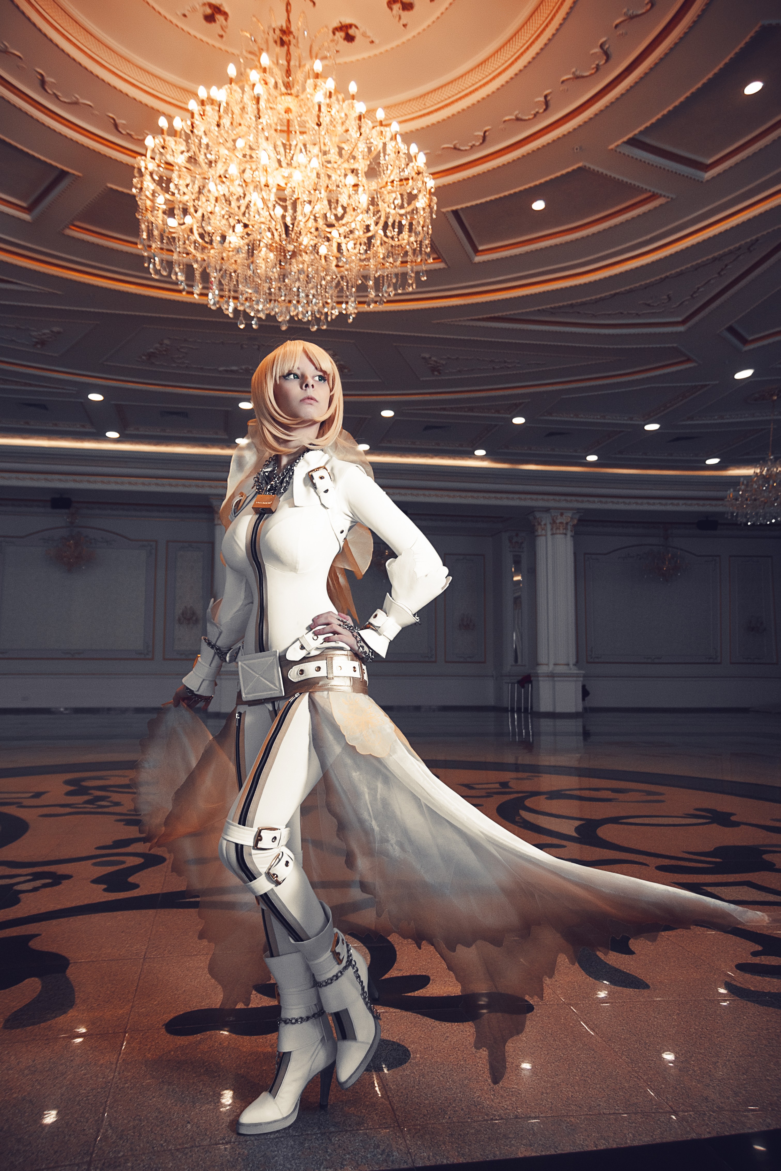 Suits Boots Cosplay Saber Bride Long Hair Blonde Blue Eyes Leather Boots Leather Clothing Ballroom H 3023x4533