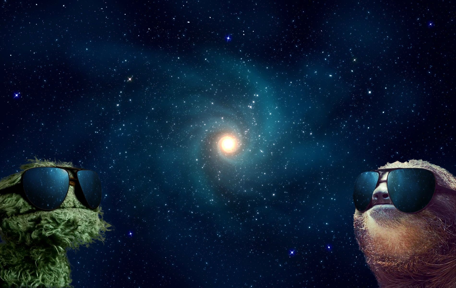 Galaxy Space Stars Digital Art Sloths 1900x1200