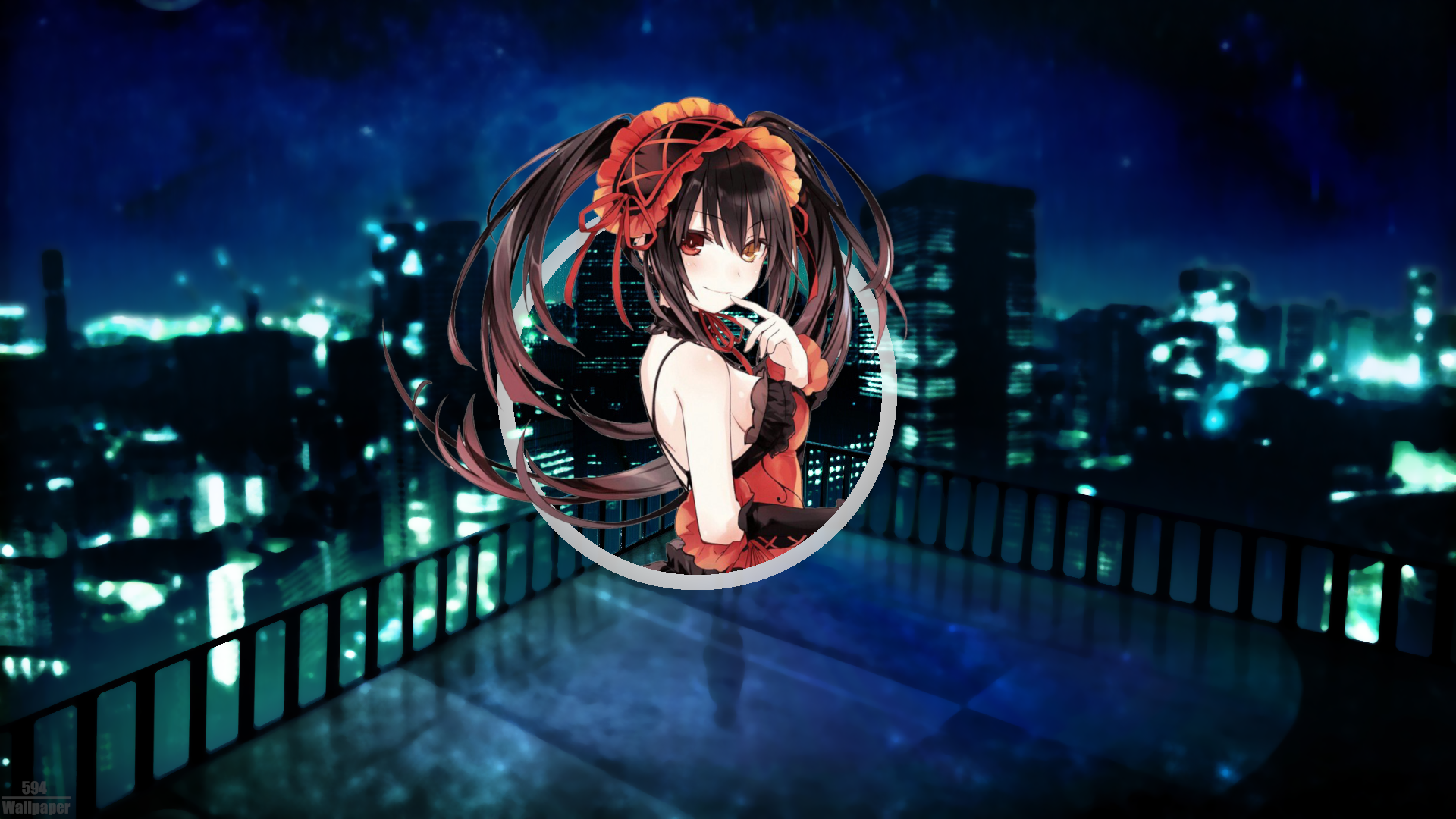 Date A Live Night View Render In Shapes Tokisaki Kurumi Picture In Picture 1920x1080
